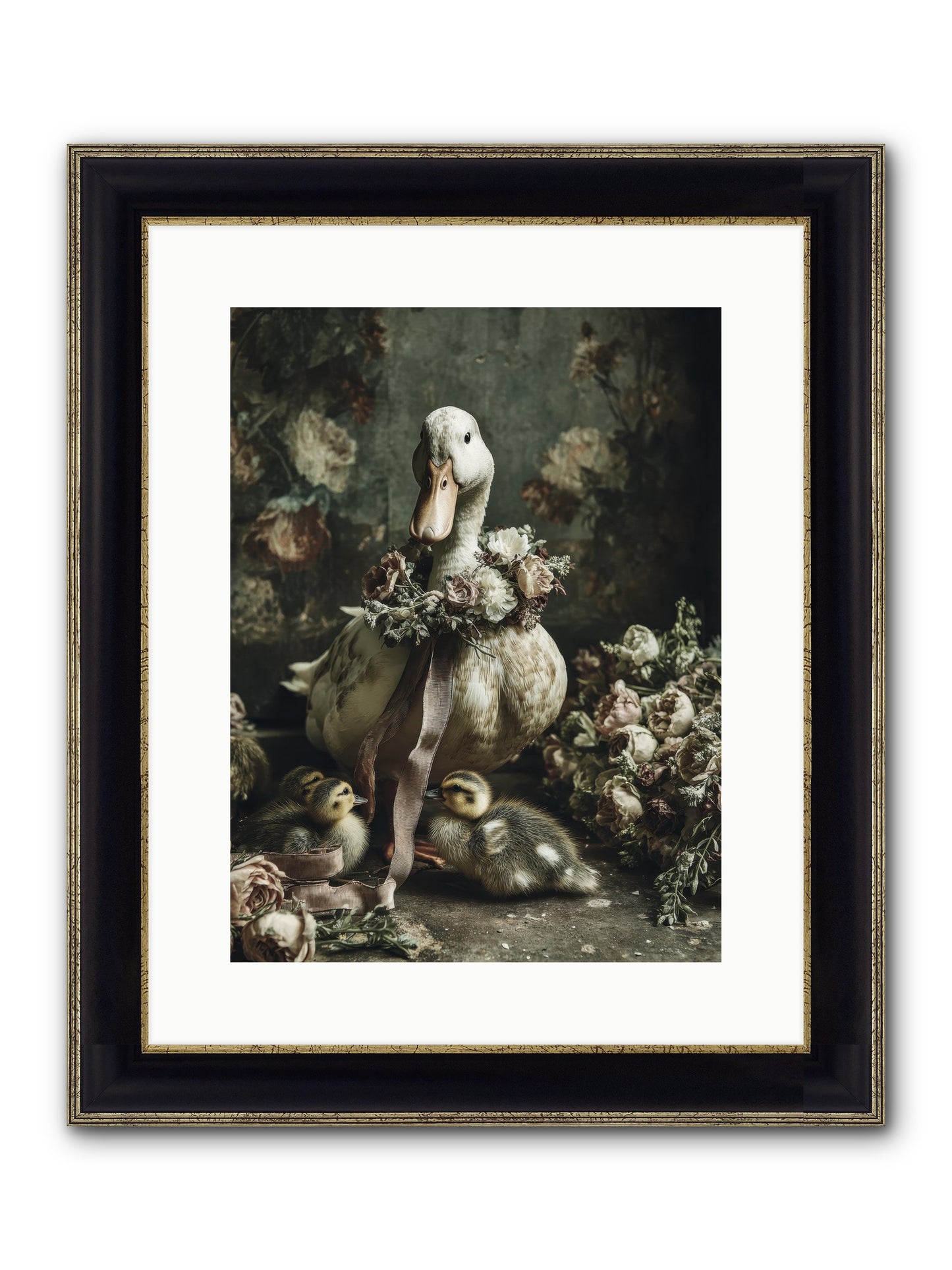 Basil Framed Print - Black & Gold 12x16