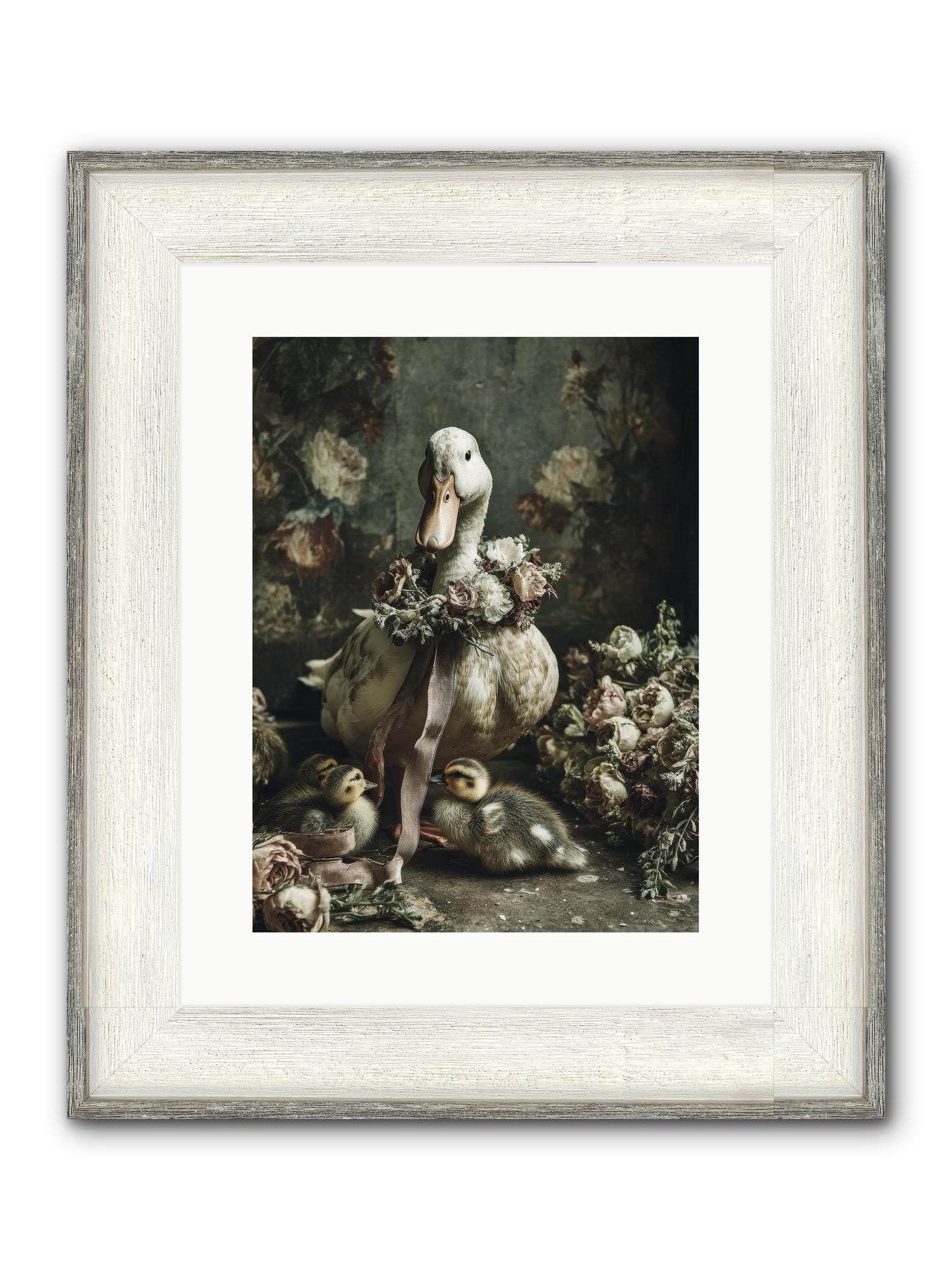 Basil Framed Print - Driftwood White 12x16