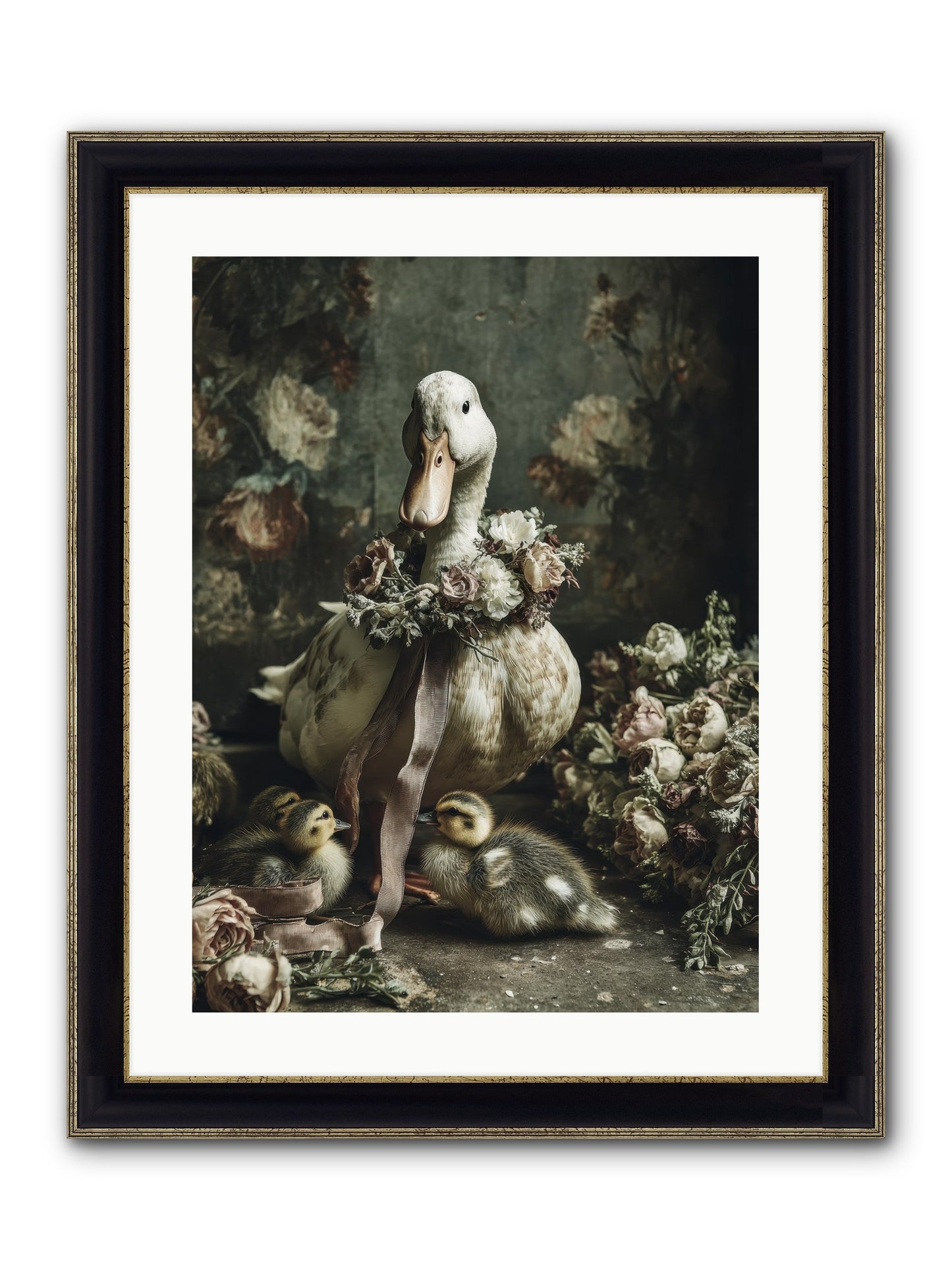 Basil Framed Print - Black & Gold 18x24