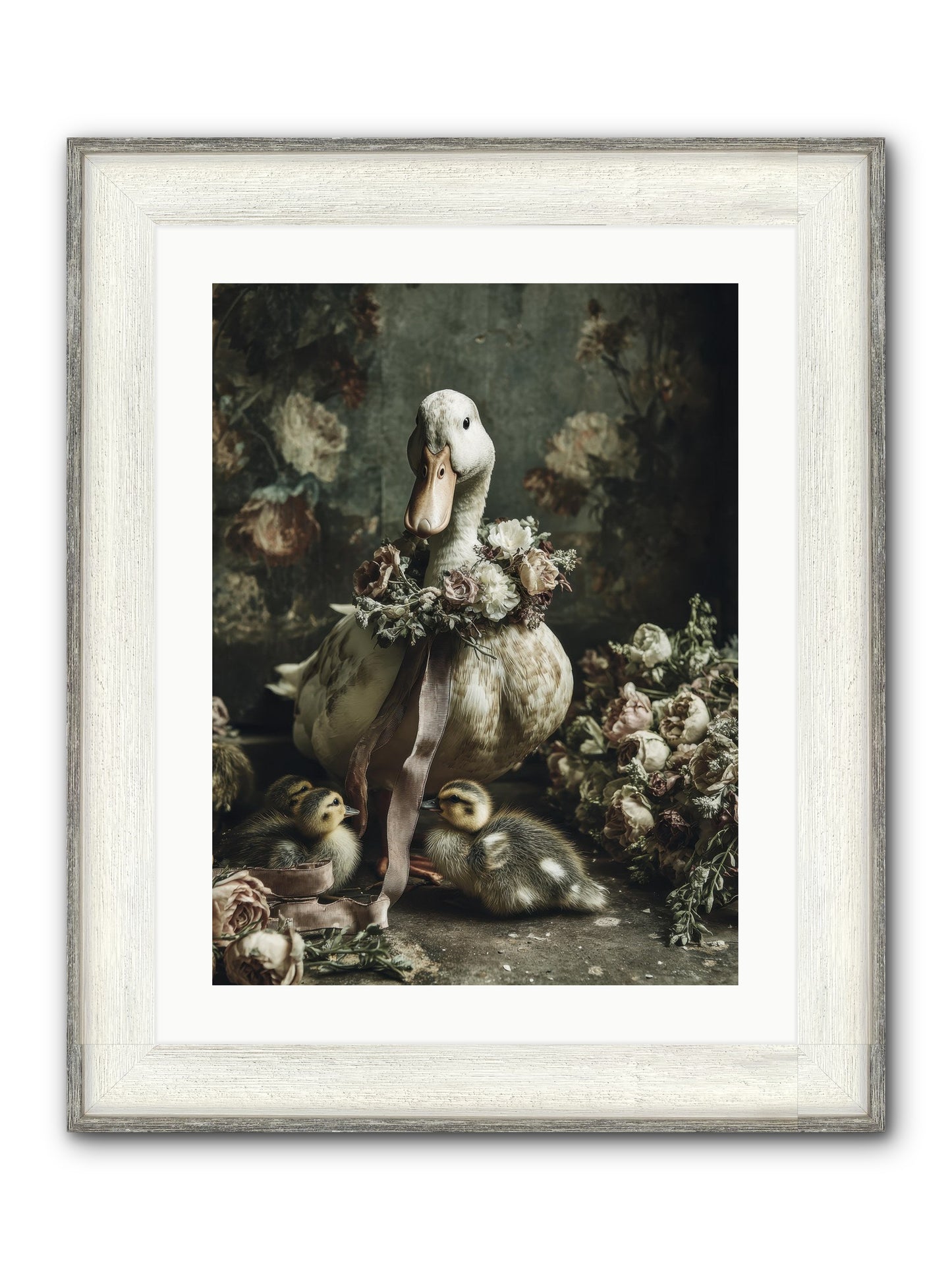 Basil Framed Print - Driftwood White 18x24