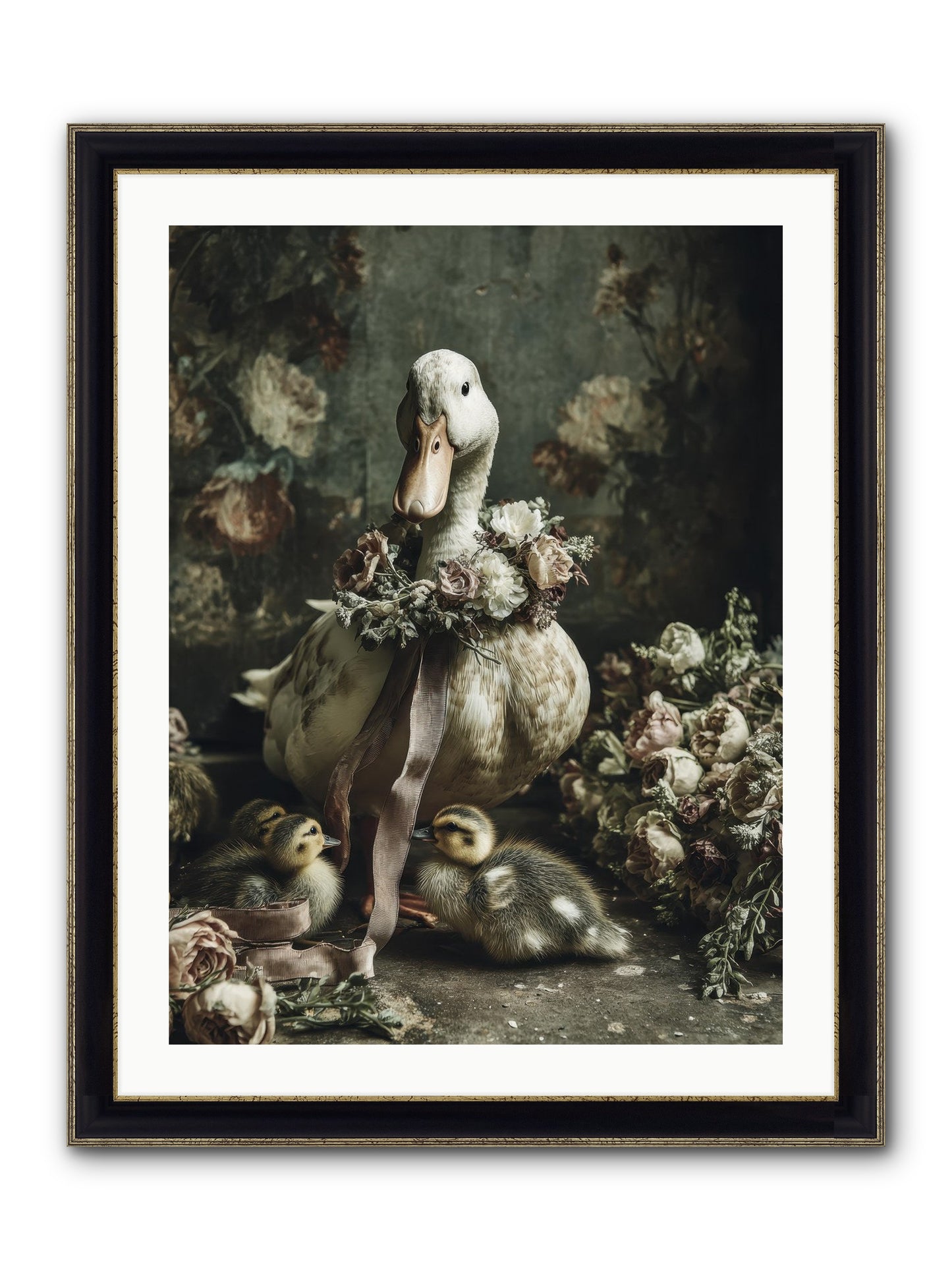 Basil Framed Print - Black & Gold 24x32