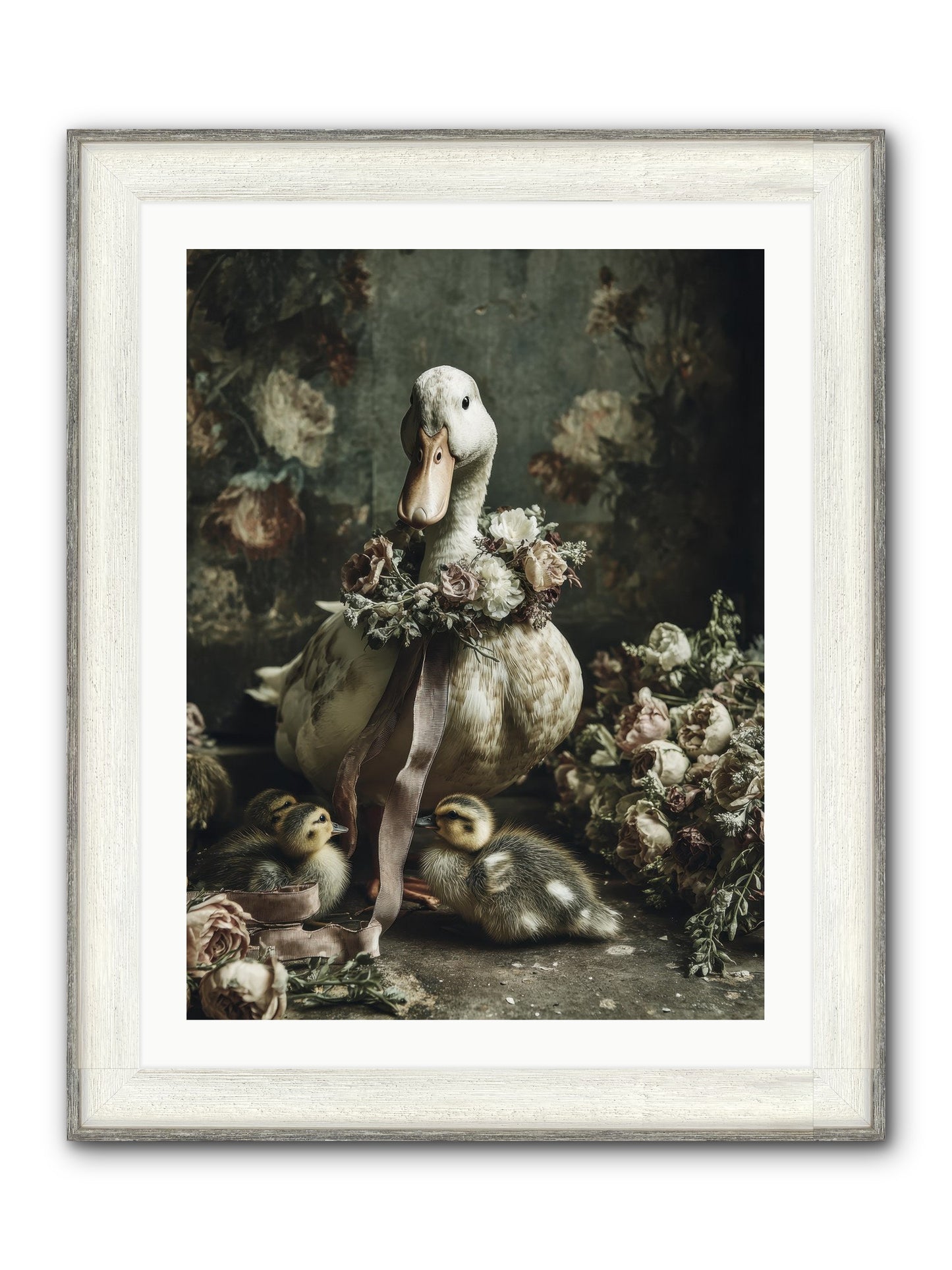 Basil Framed Print - Driftwood White 24x32