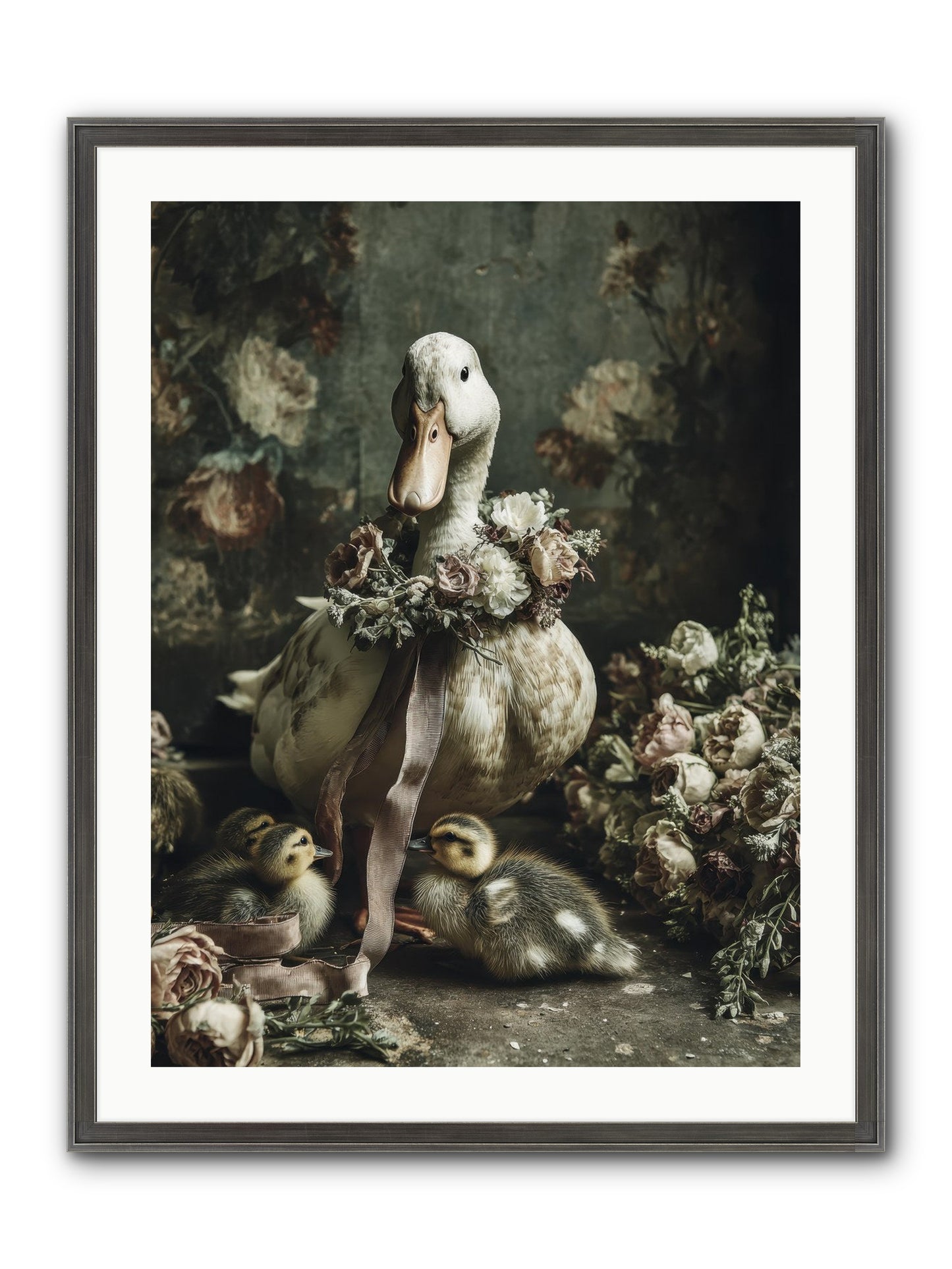 Basil Framed Print - Slimwoods Black/Silver 24x32
