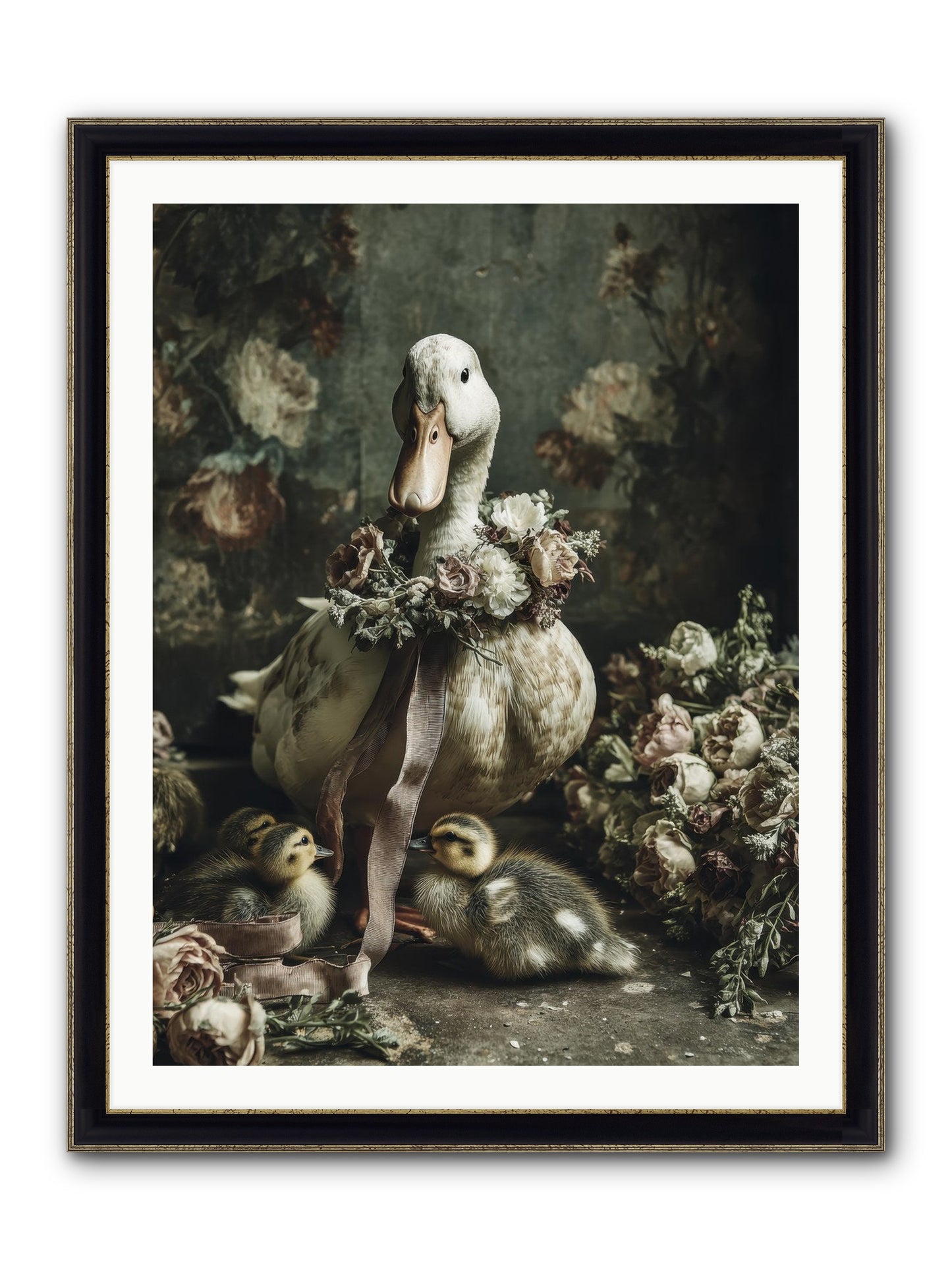 Basil Framed Print - Black & Gold 30x40