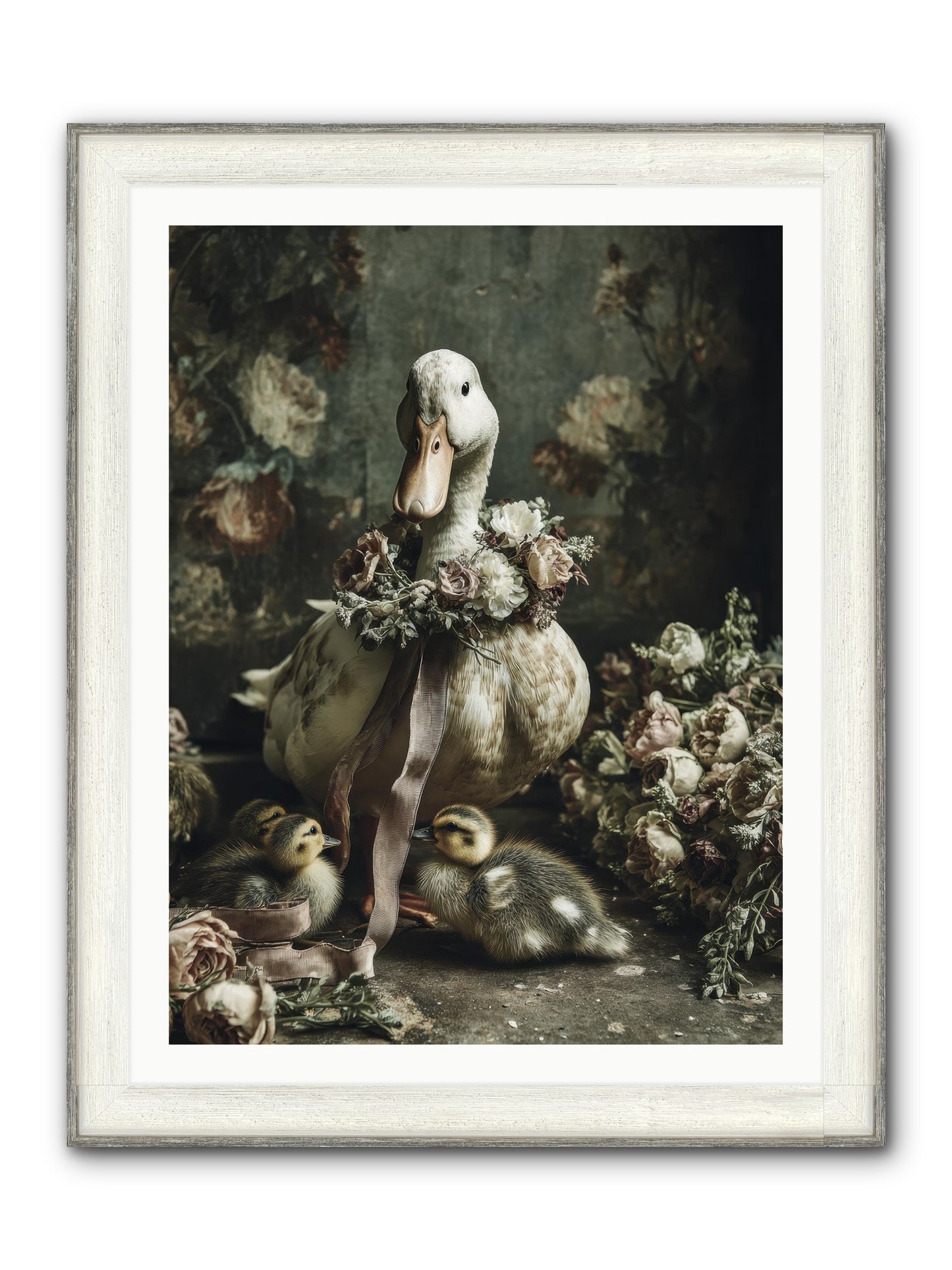 Basil Framed Print - Driftwood White 30x40