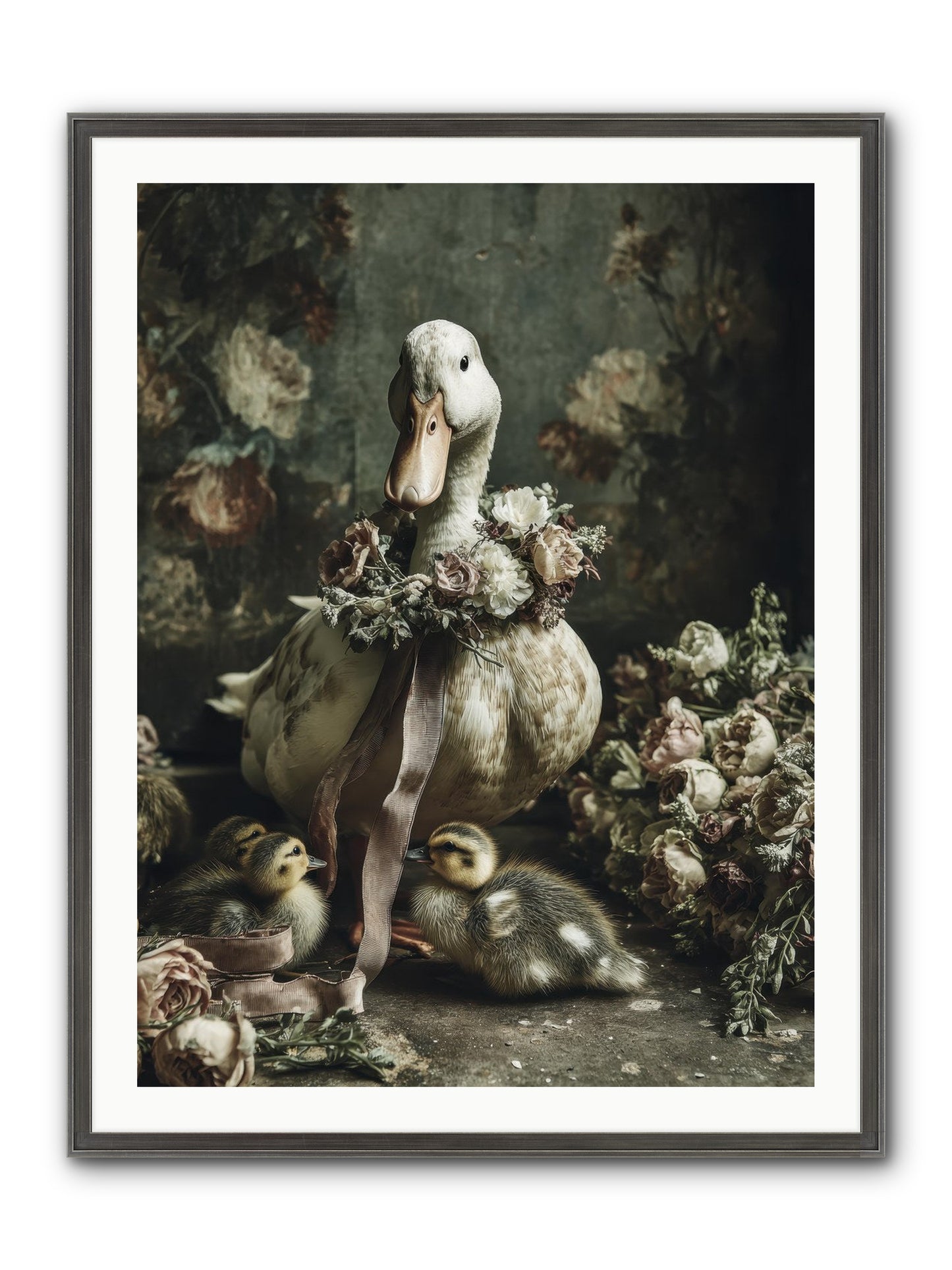 Basil Framed Print - Slimwoods Black/Silver 30x40