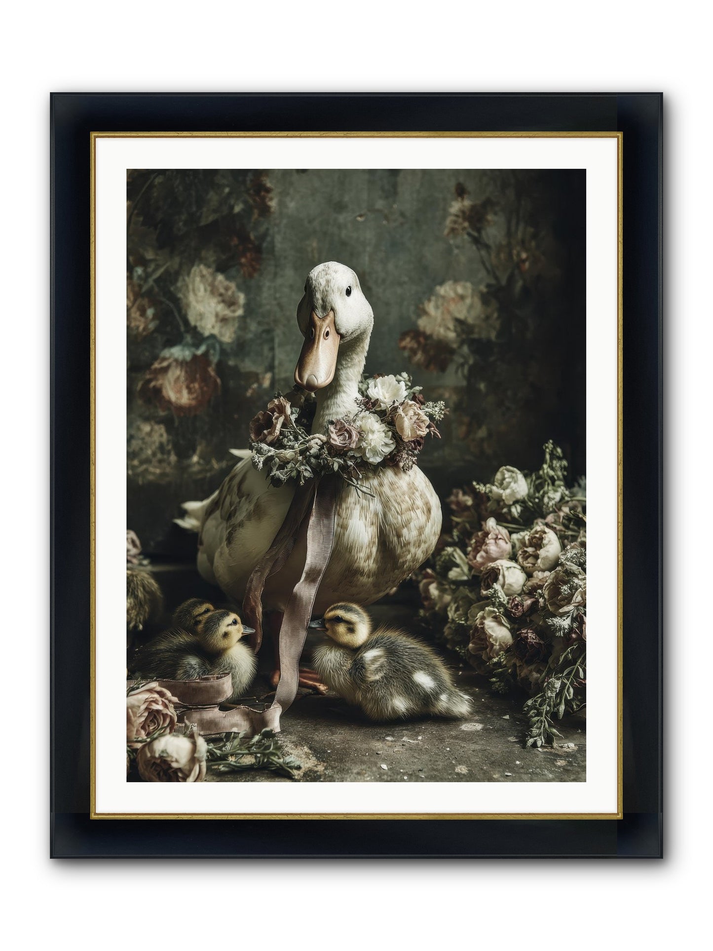 Basil Framed Print - Wide Black w/Gold 30x40