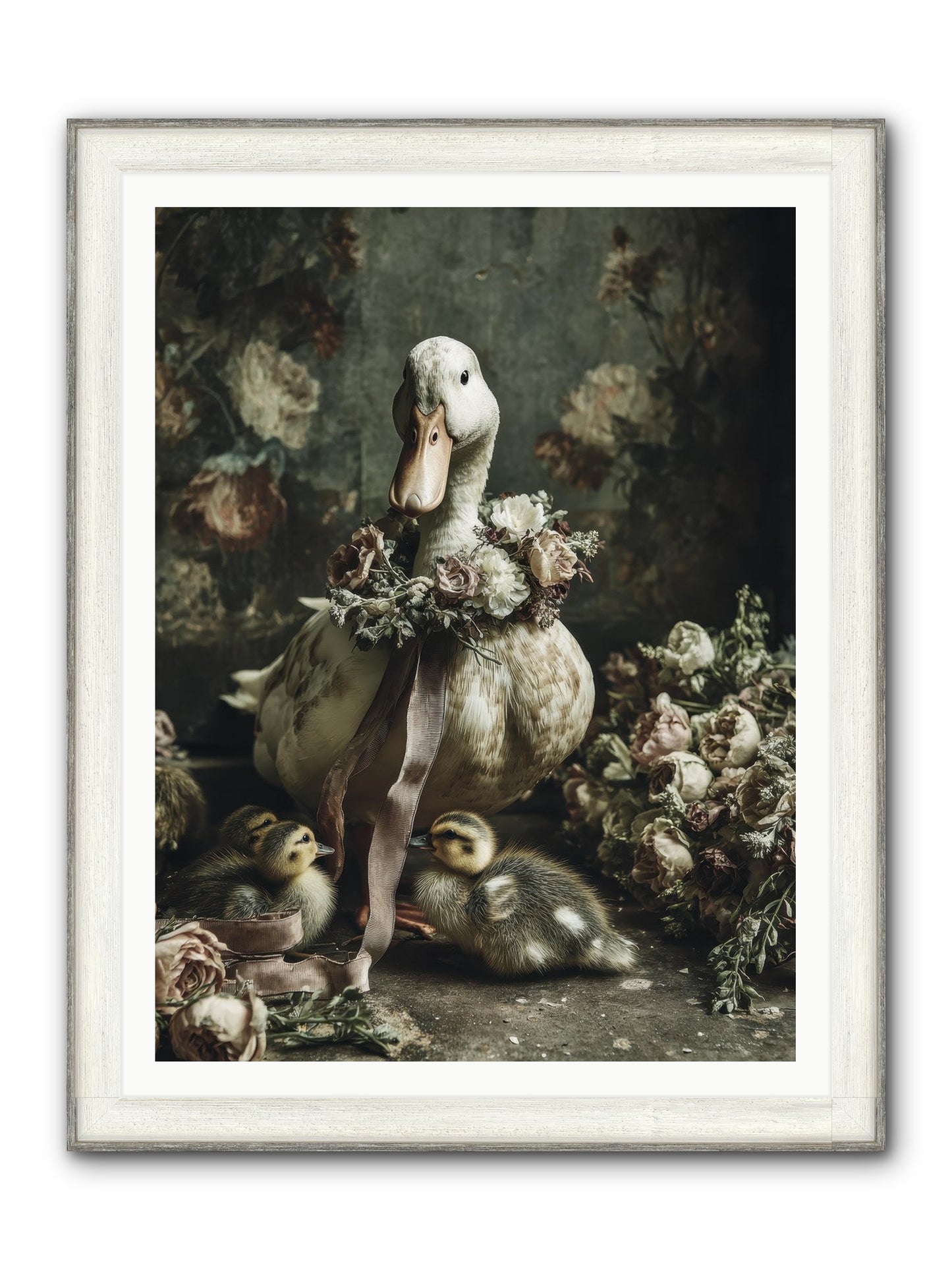 Basil Framed Print - Driftwood White 36x48