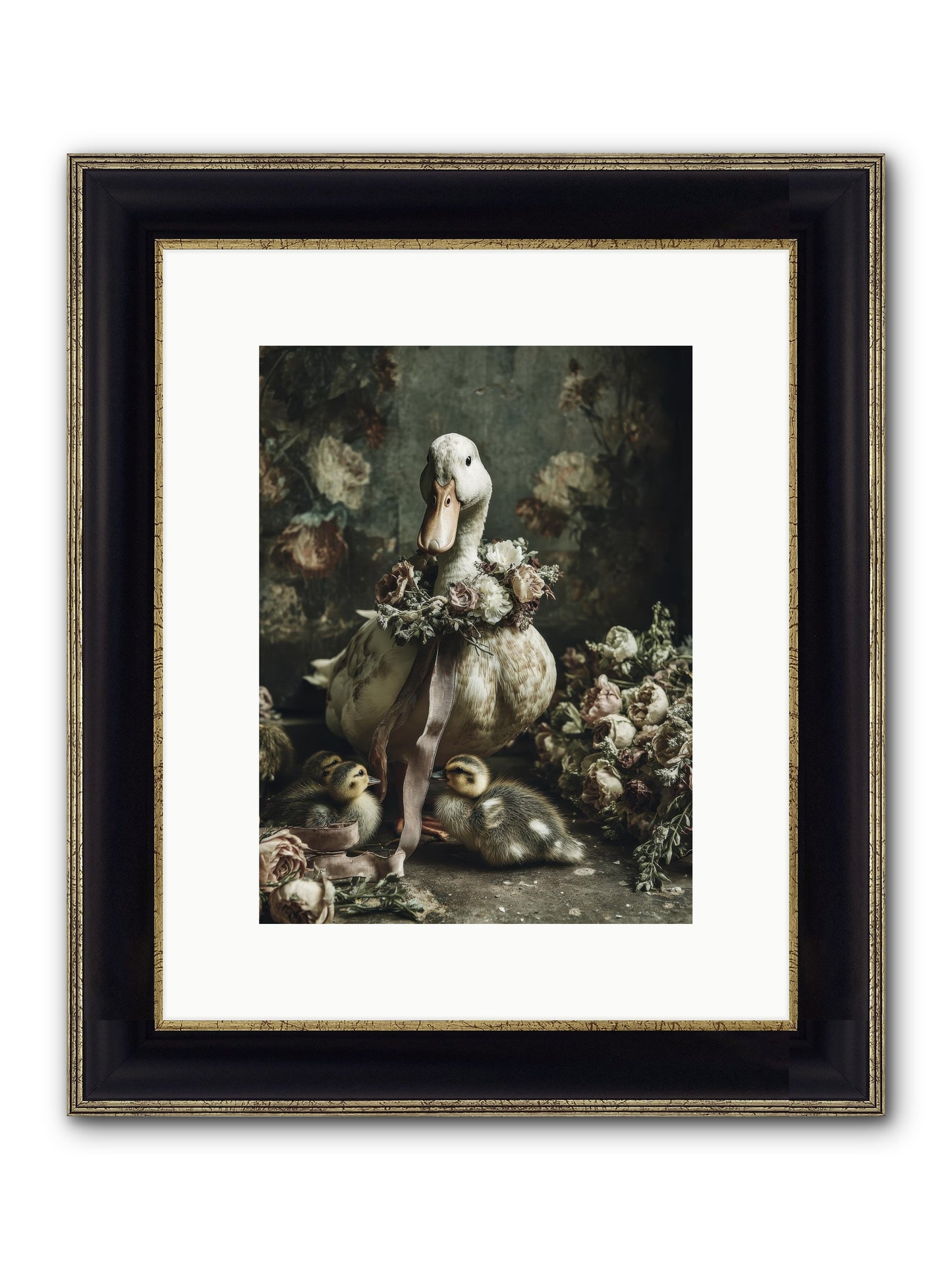 Basil Framed Print - Black & Gold 9x12
