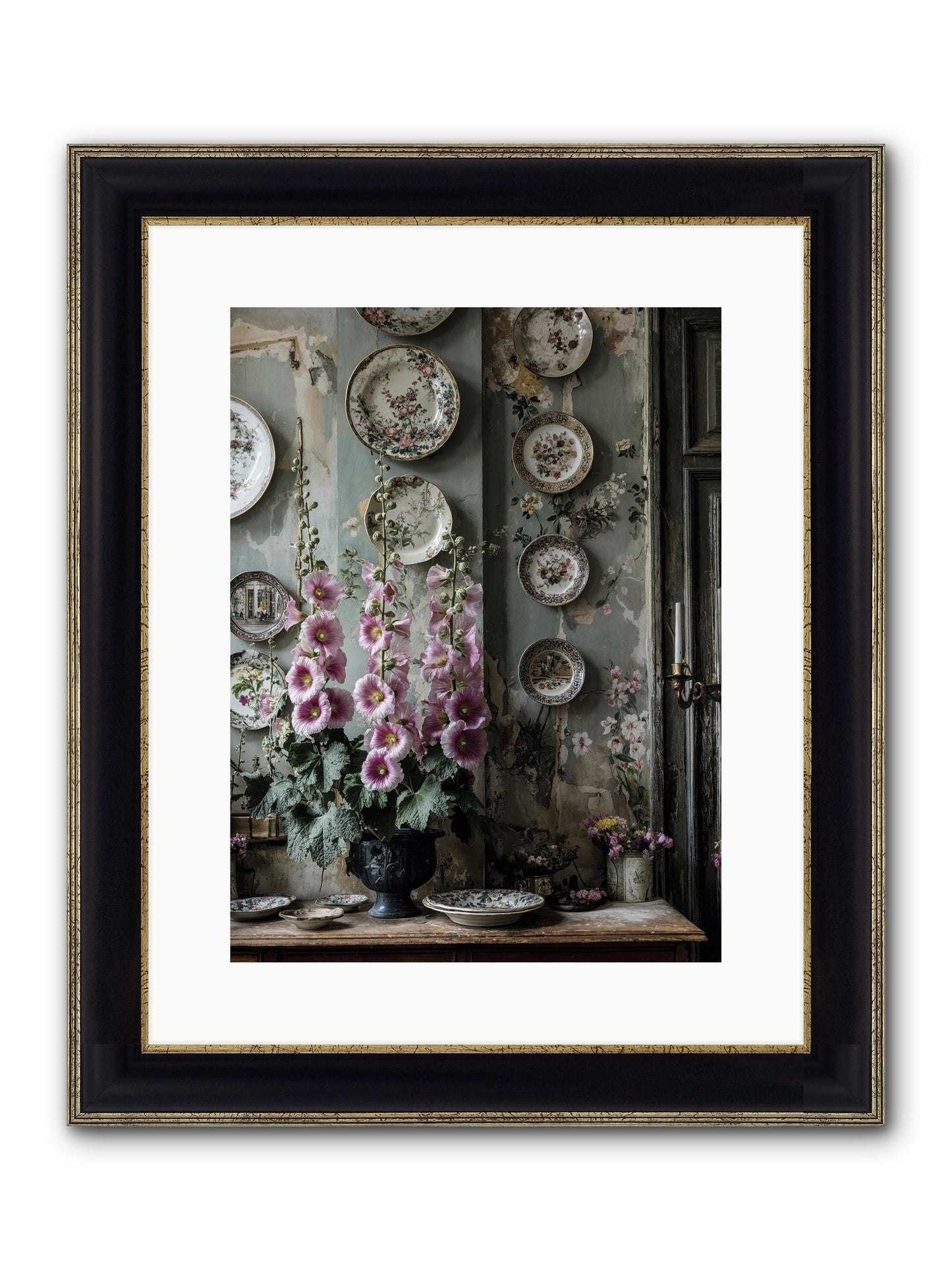 Basile Framed Print - Black & Gold 12x16