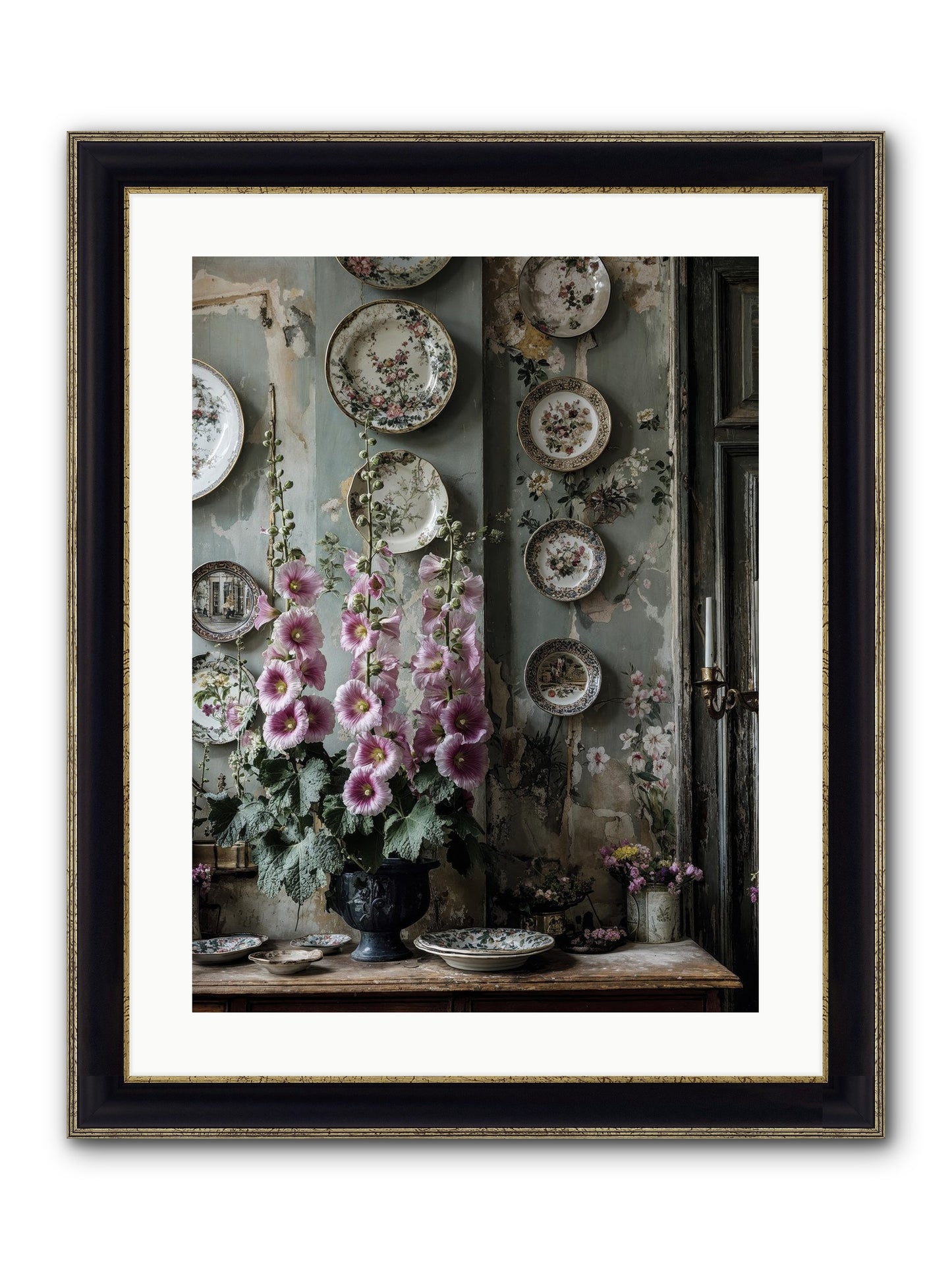 Basile Framed Print - Black & Gold 18x24
