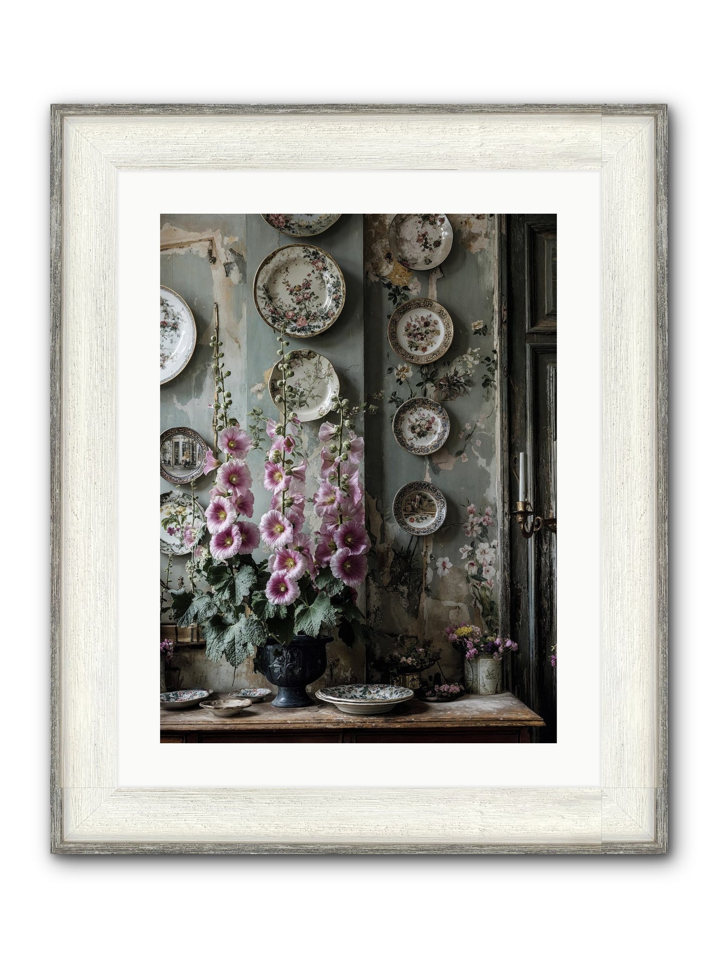 Basile Framed Print - Driftwood White 18x24