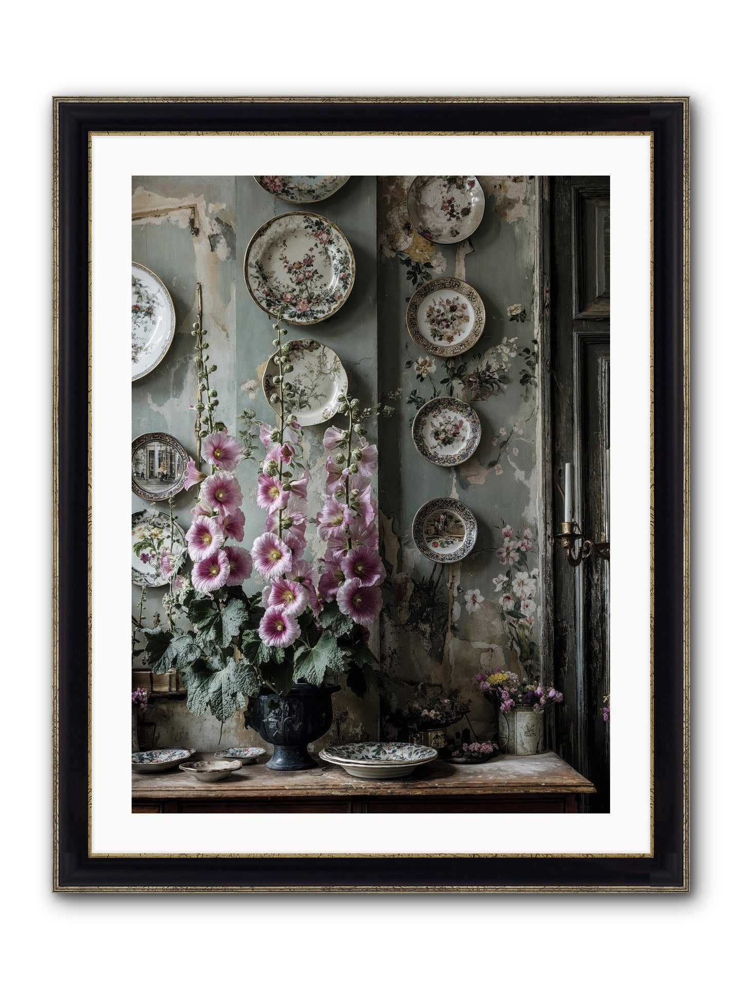 Basile Framed Print - Black & Gold 24x32
