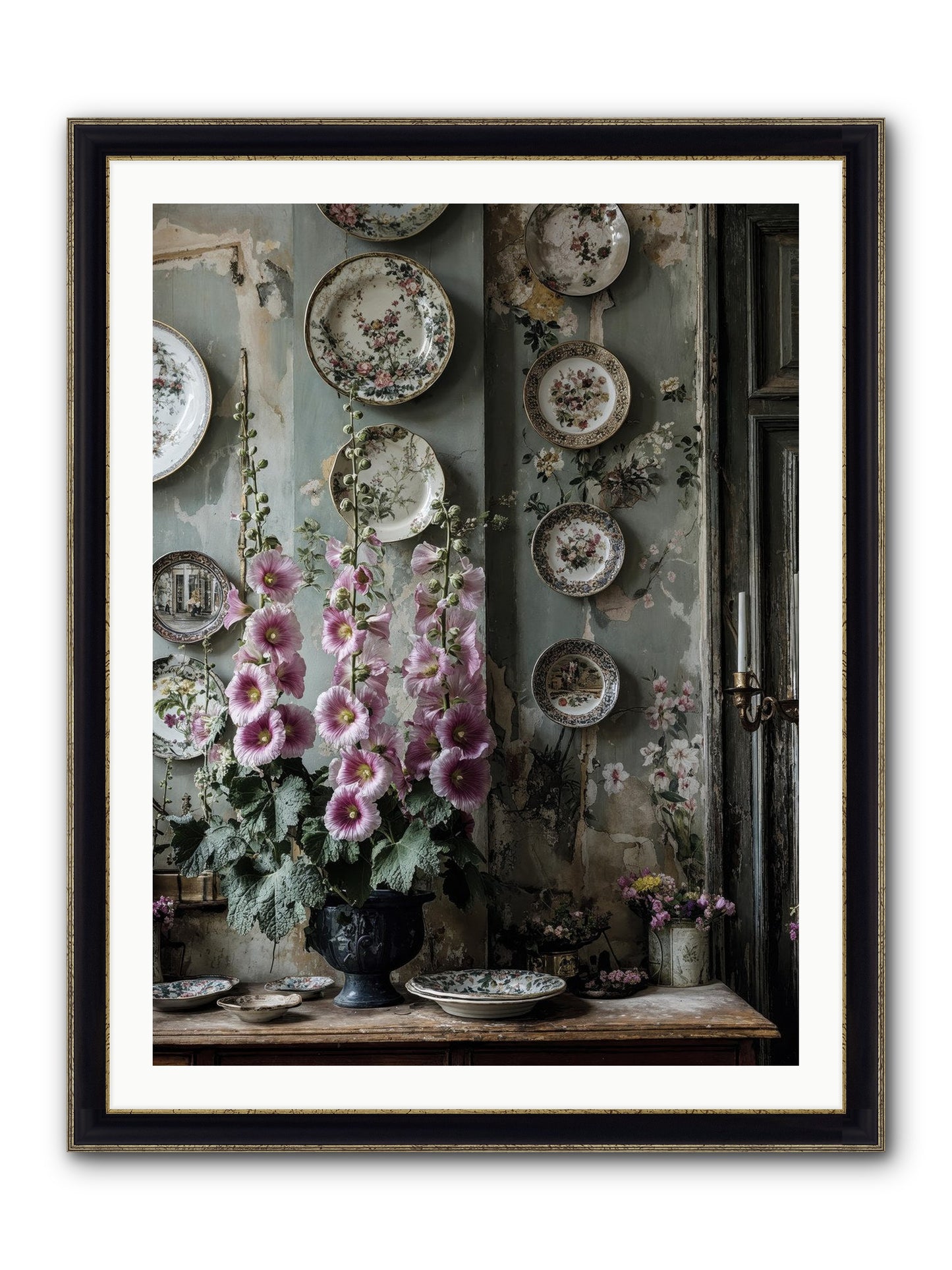 Basile Framed Print - Black & Gold 30x40
