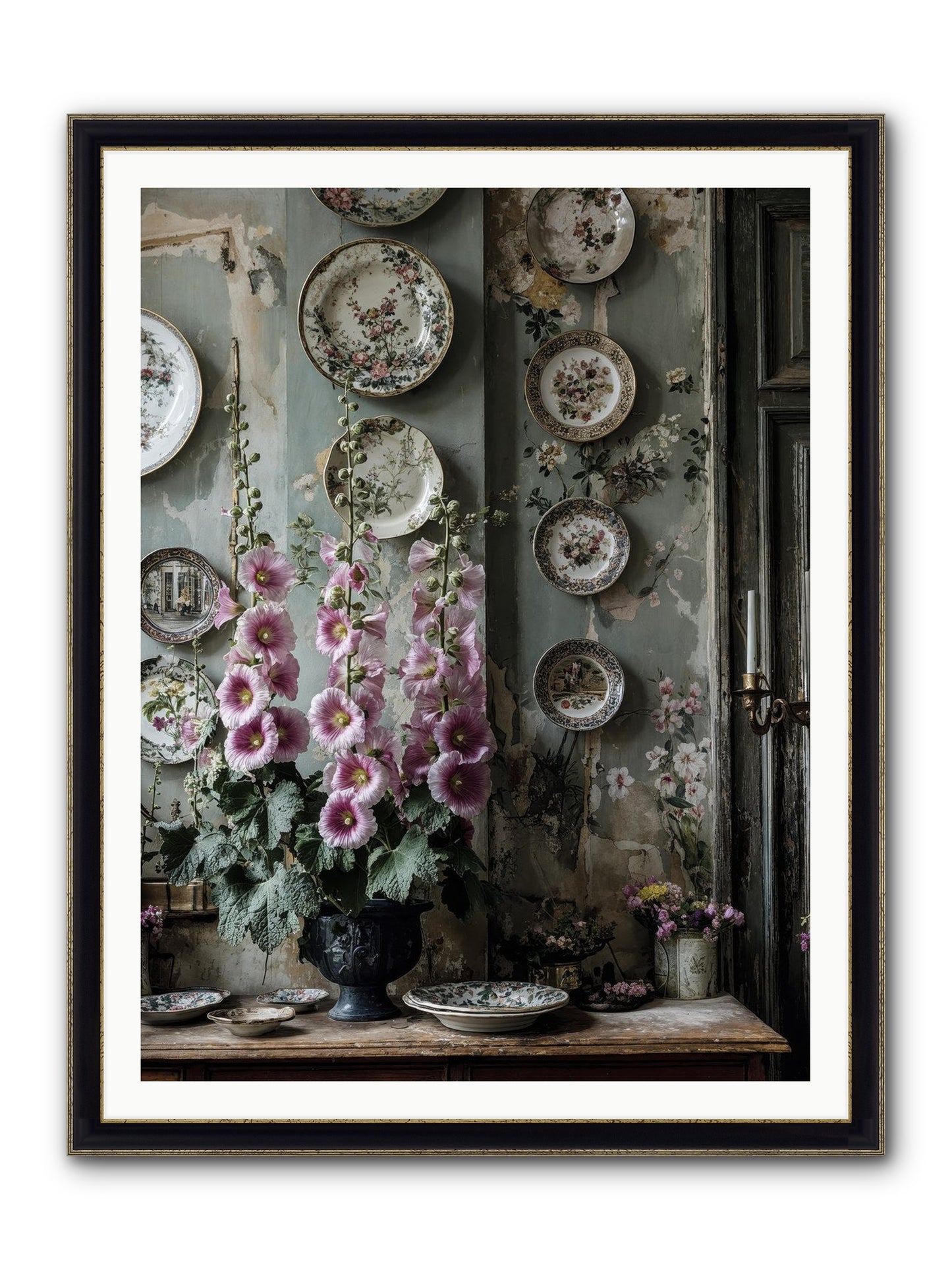 Basile Framed Print - Black & Gold 36x48