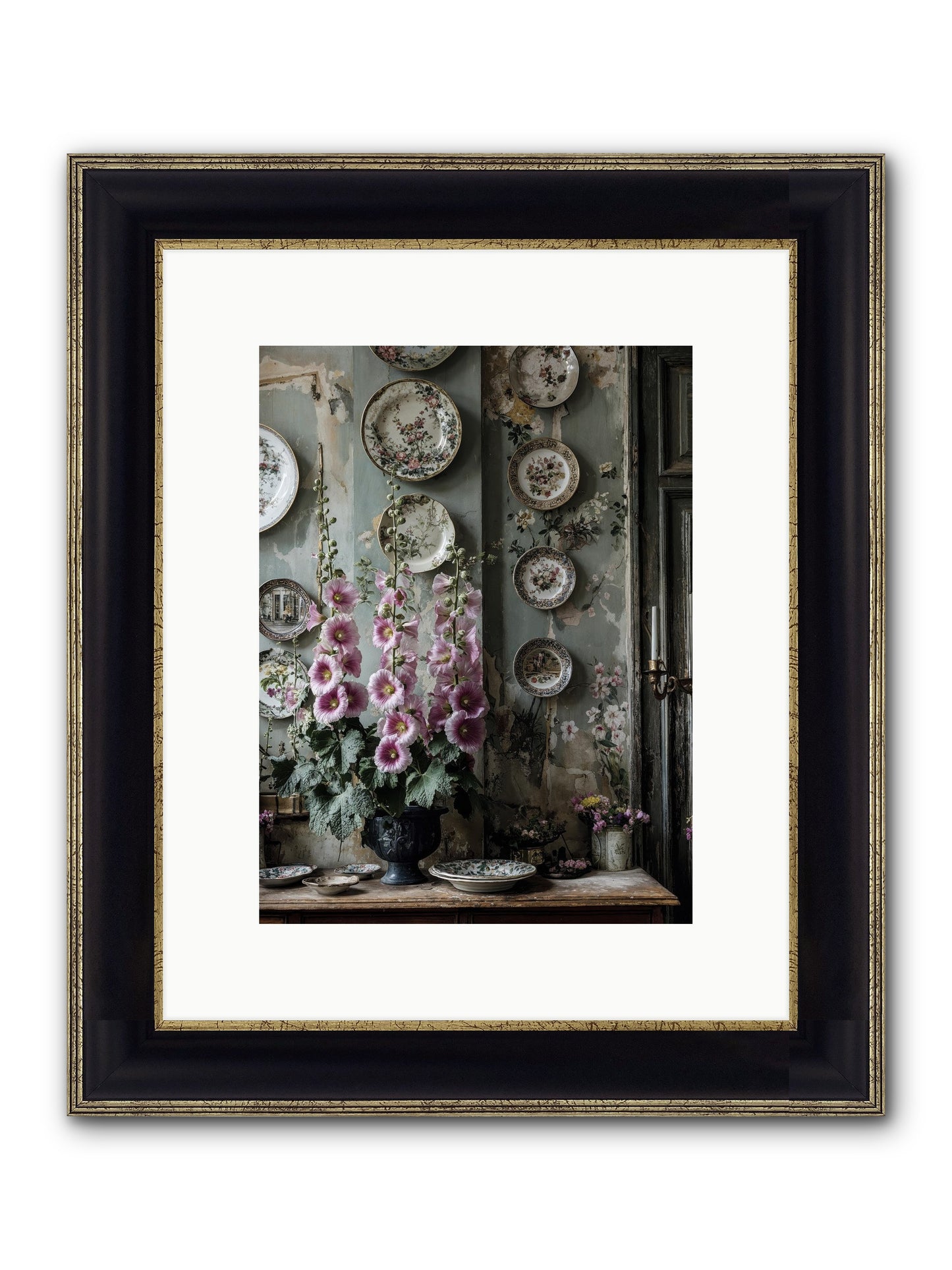 Basile Framed Print - Black & Gold 9x12
