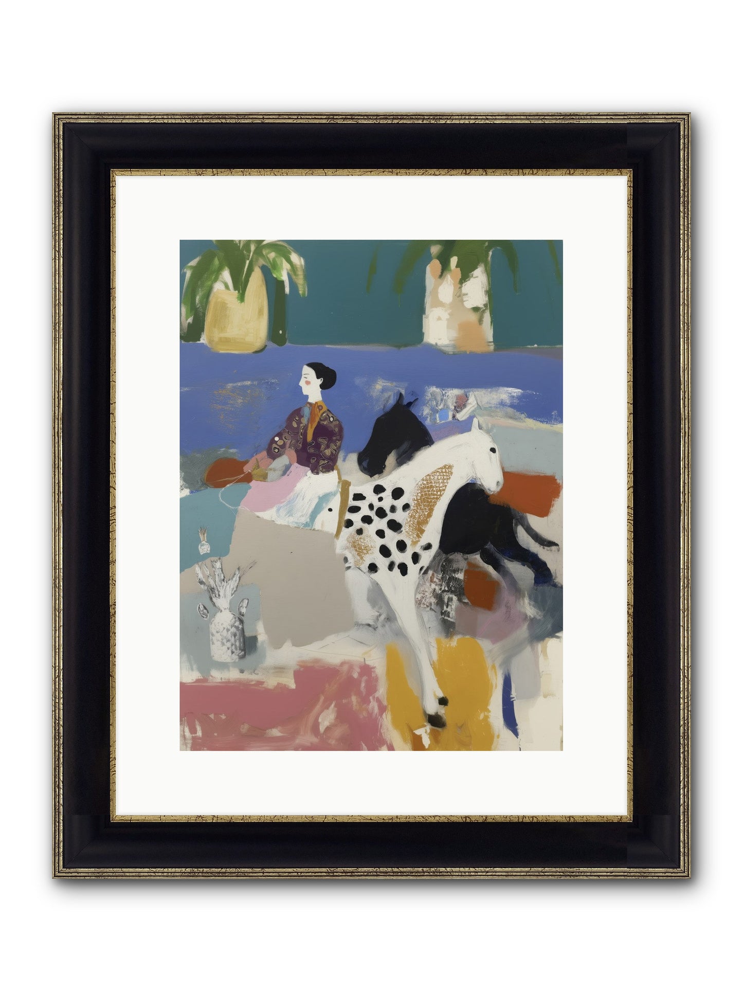 Basket Of Stars Framed Print - Black & Gold 12x16