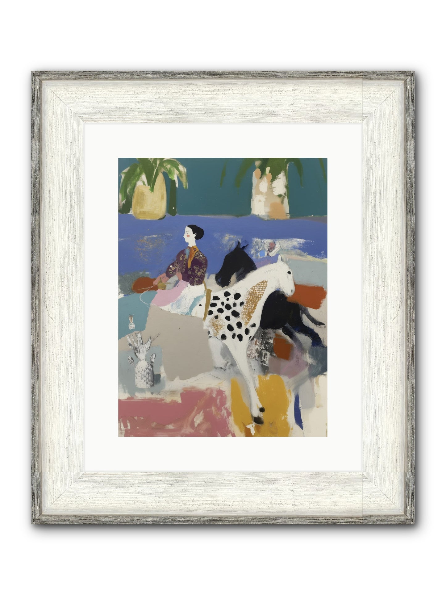 Basket Of Stars Framed Print - Driftwood White 12x16