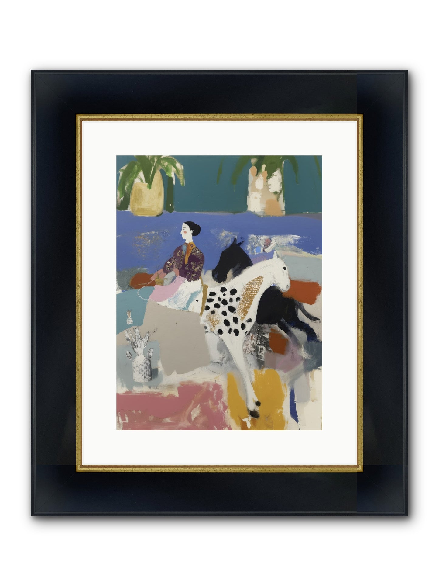 Basket Of Stars Framed Print - Wide Black w/Gold 12x16