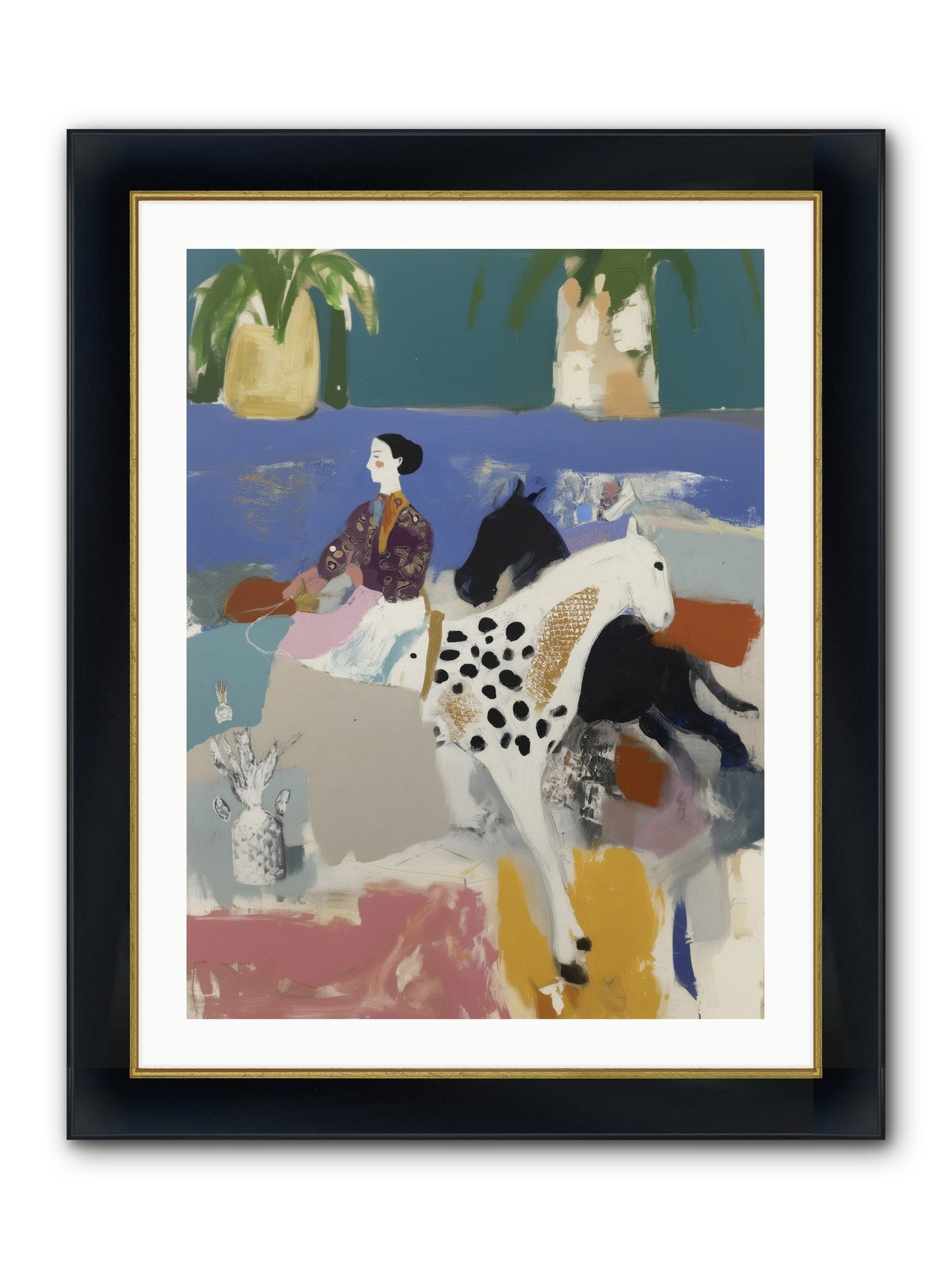 Basket Of Stars Framed Print - Wide Black w/Gold 24x32