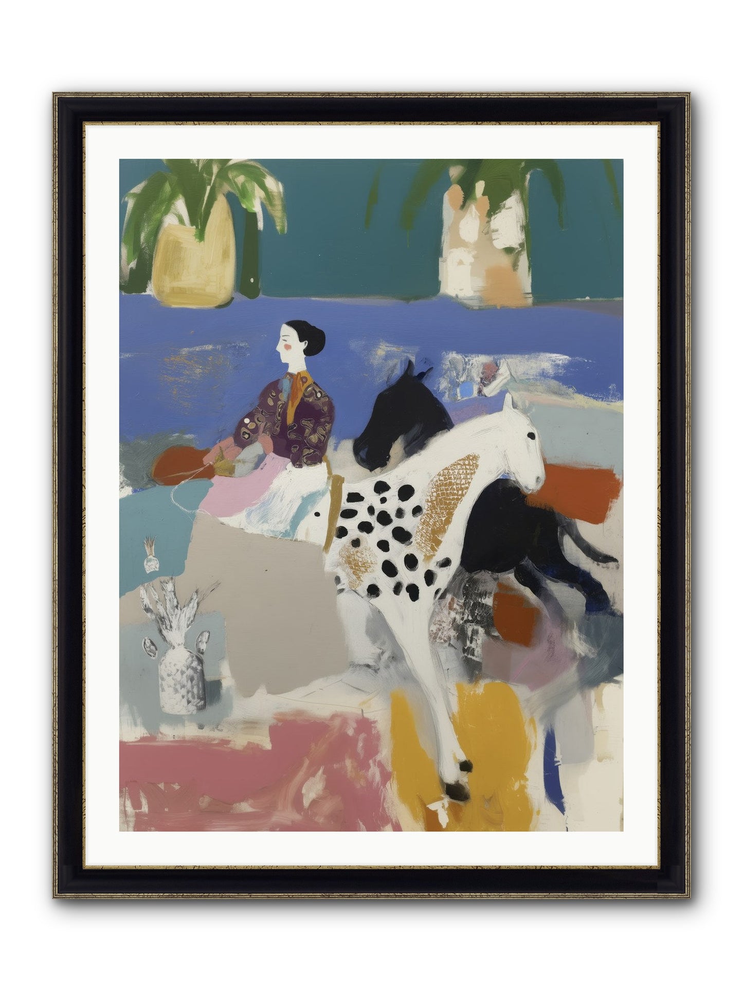 Basket Of Stars Framed Print - Black & Gold 30x40