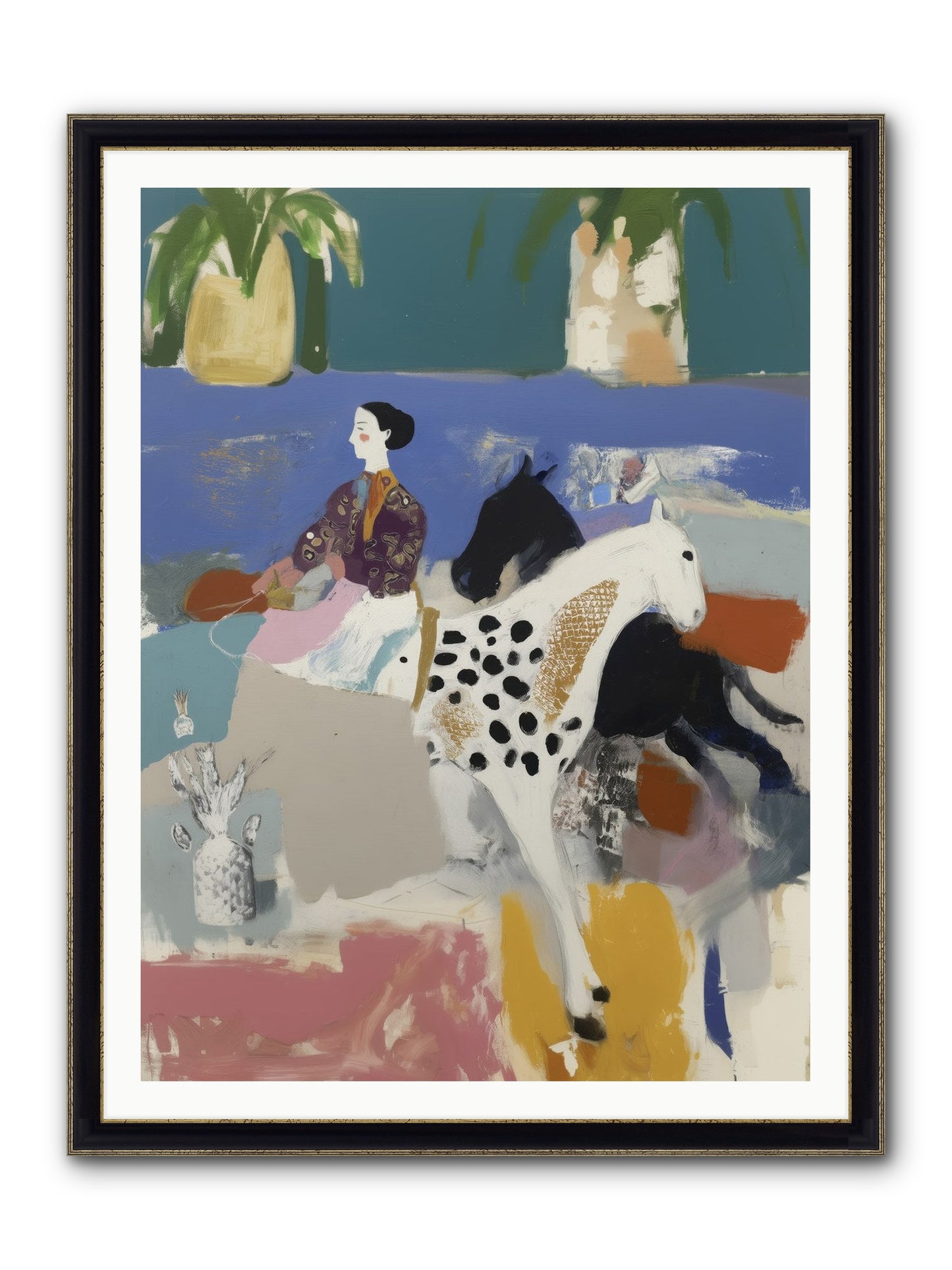 Basket Of Stars Framed Print - Black & Gold 36x48