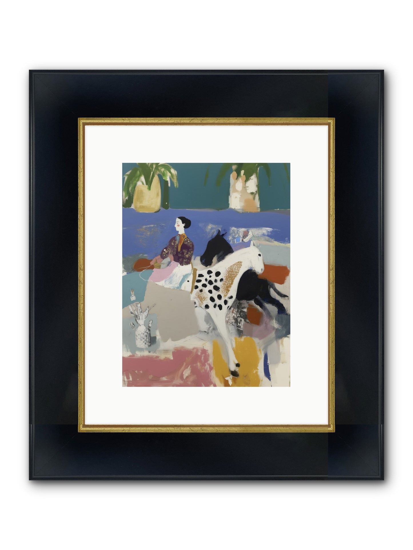 Basket Of Stars Framed Print - Wide Black w/Gold 9x12
