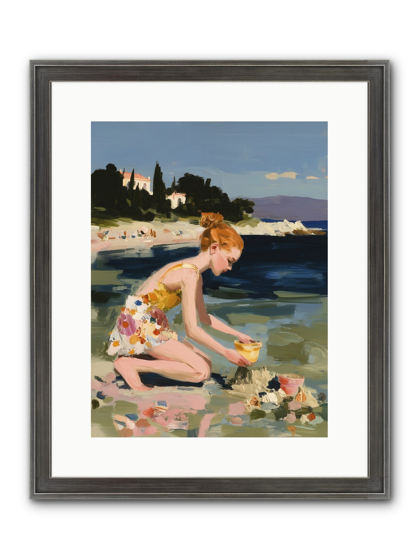 Beach Day Bliss Framed Print - Slimwoods Black/Silver 12x16