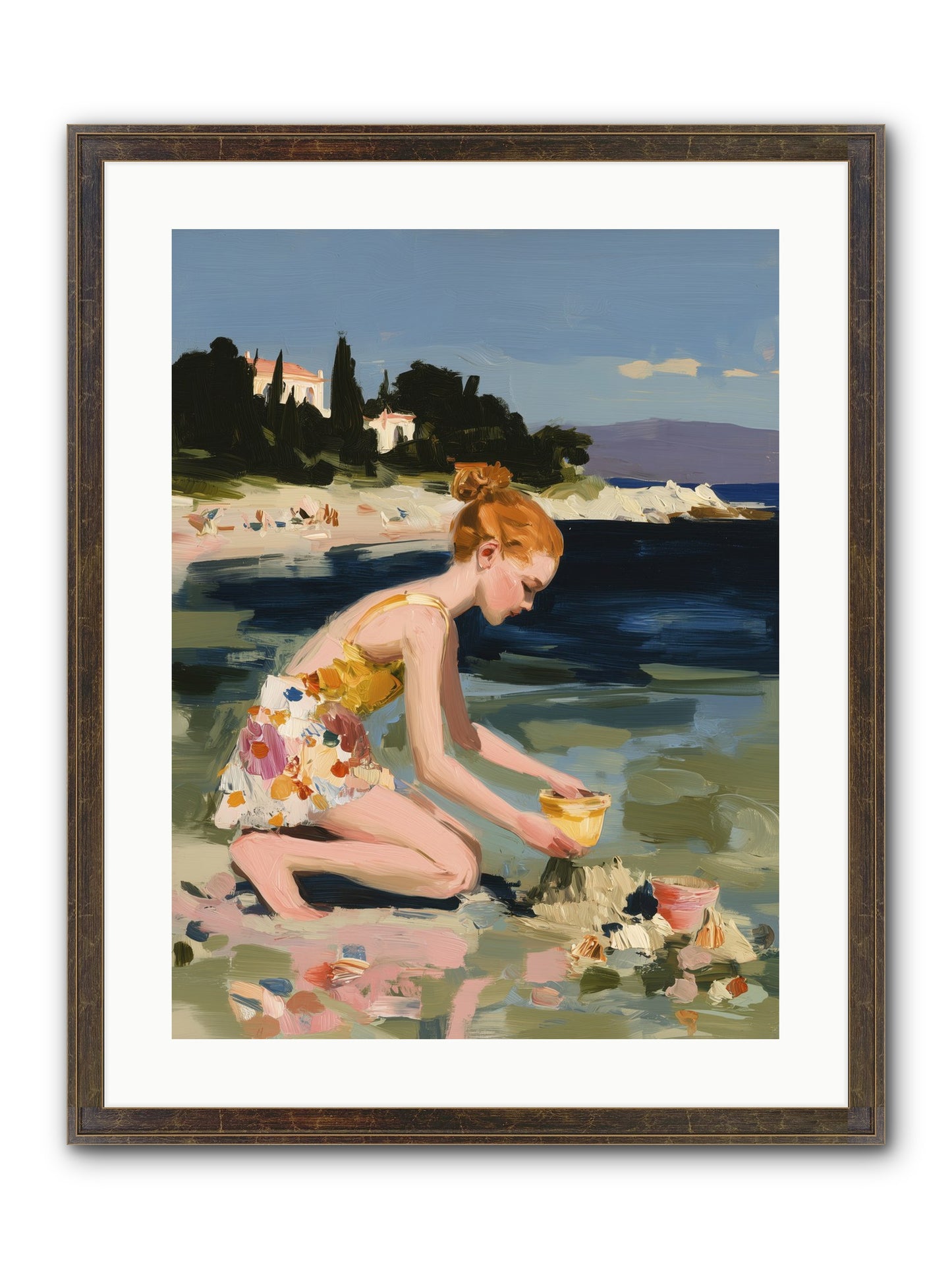 Beach Day Bliss Framed Print - Slimwoods Black/Gold 18x24
