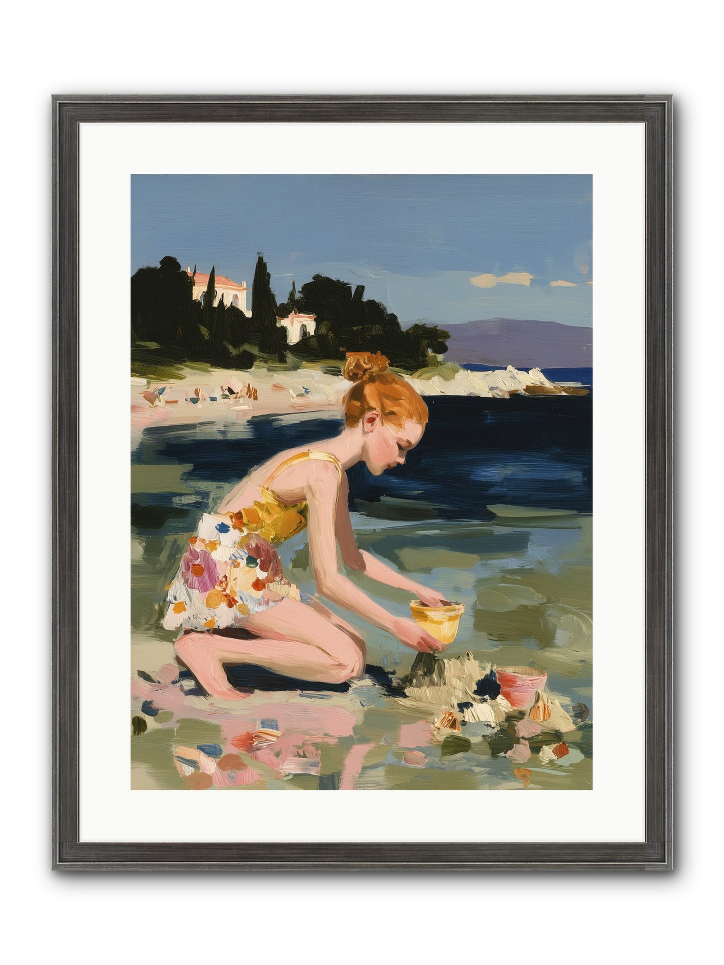 Beach Day Bliss Framed Print - Slimwoods Black/Silver 18x24