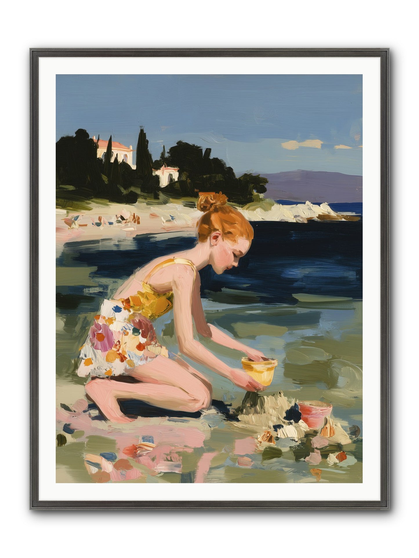 Beach Day Bliss Framed Print - Slimwoods Black/Silver 36x48
