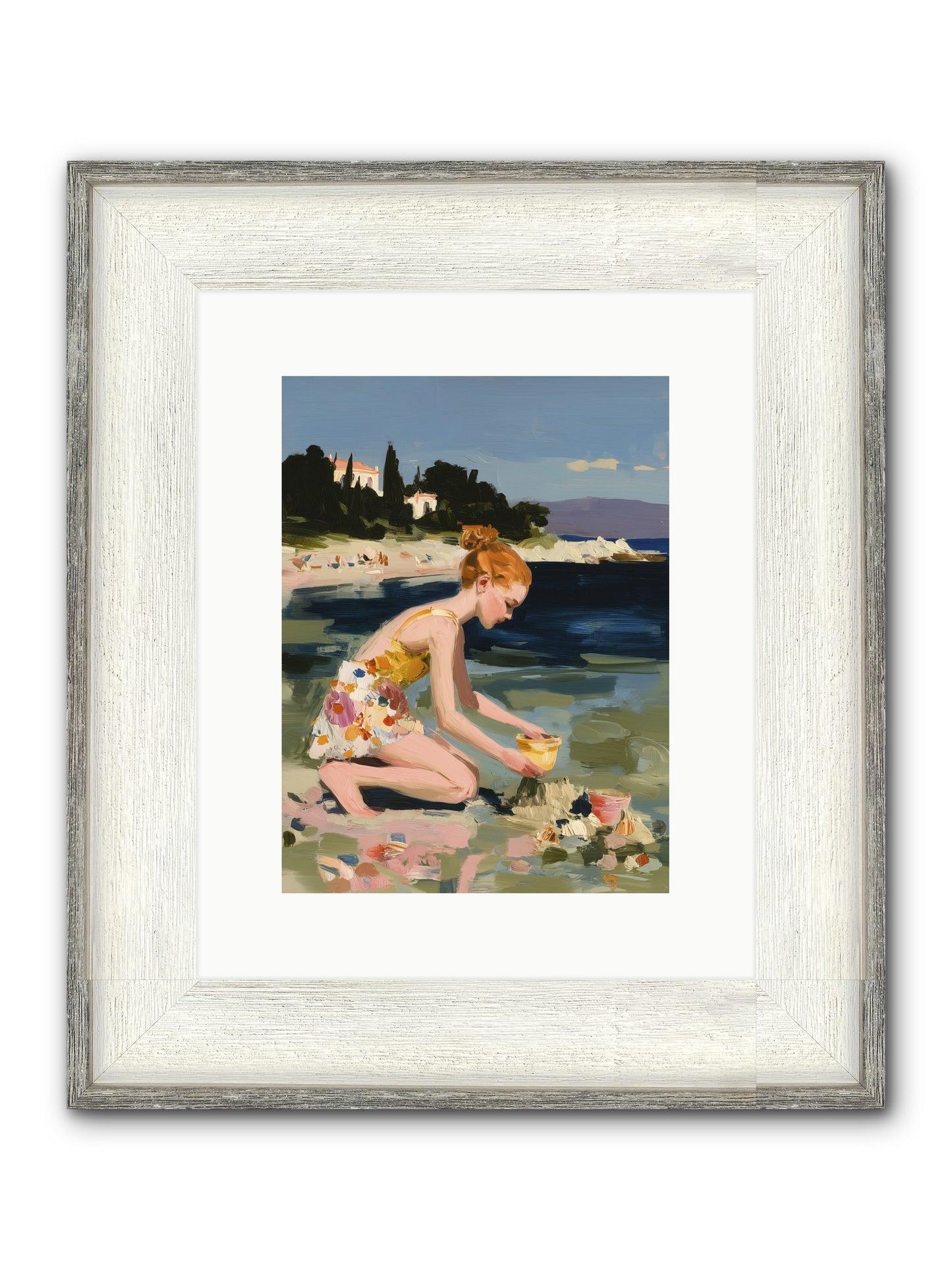 Beach Day Bliss Framed Print - Driftwood White 9x12