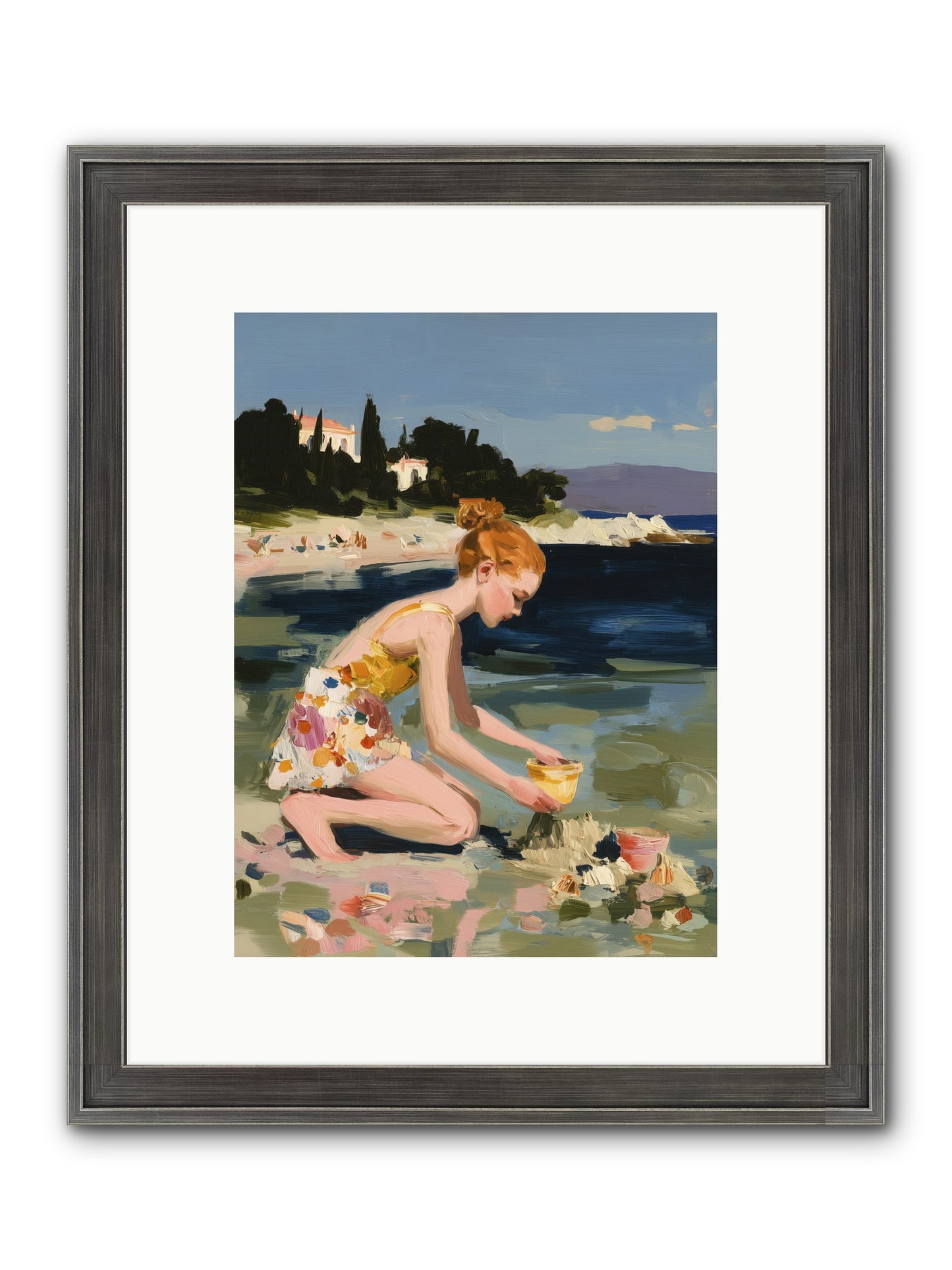Beach Day Bliss Framed Print - Slimwoods Black/Silver 9x12