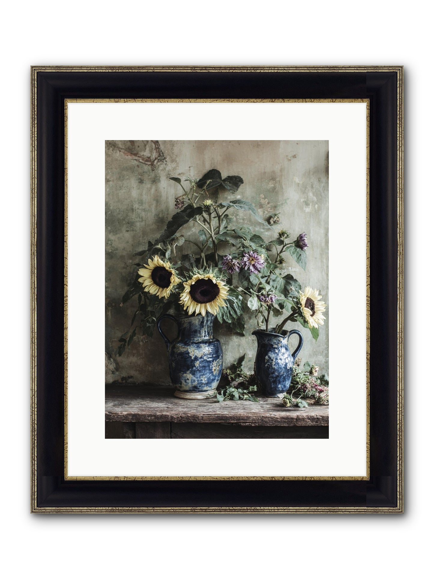 Beatrice Framed Print - Black & Gold 12x16