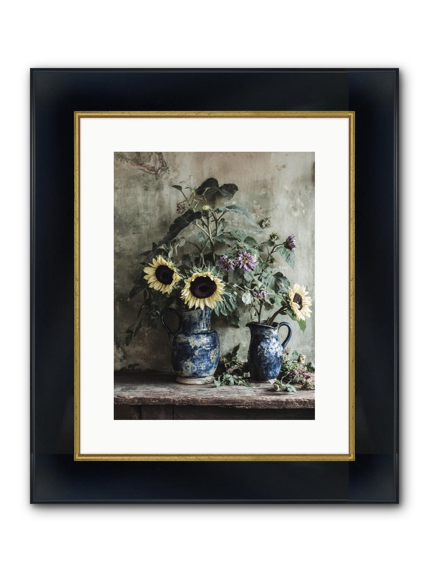 Beatrice Framed Print - Wide Black w/Gold 12x16