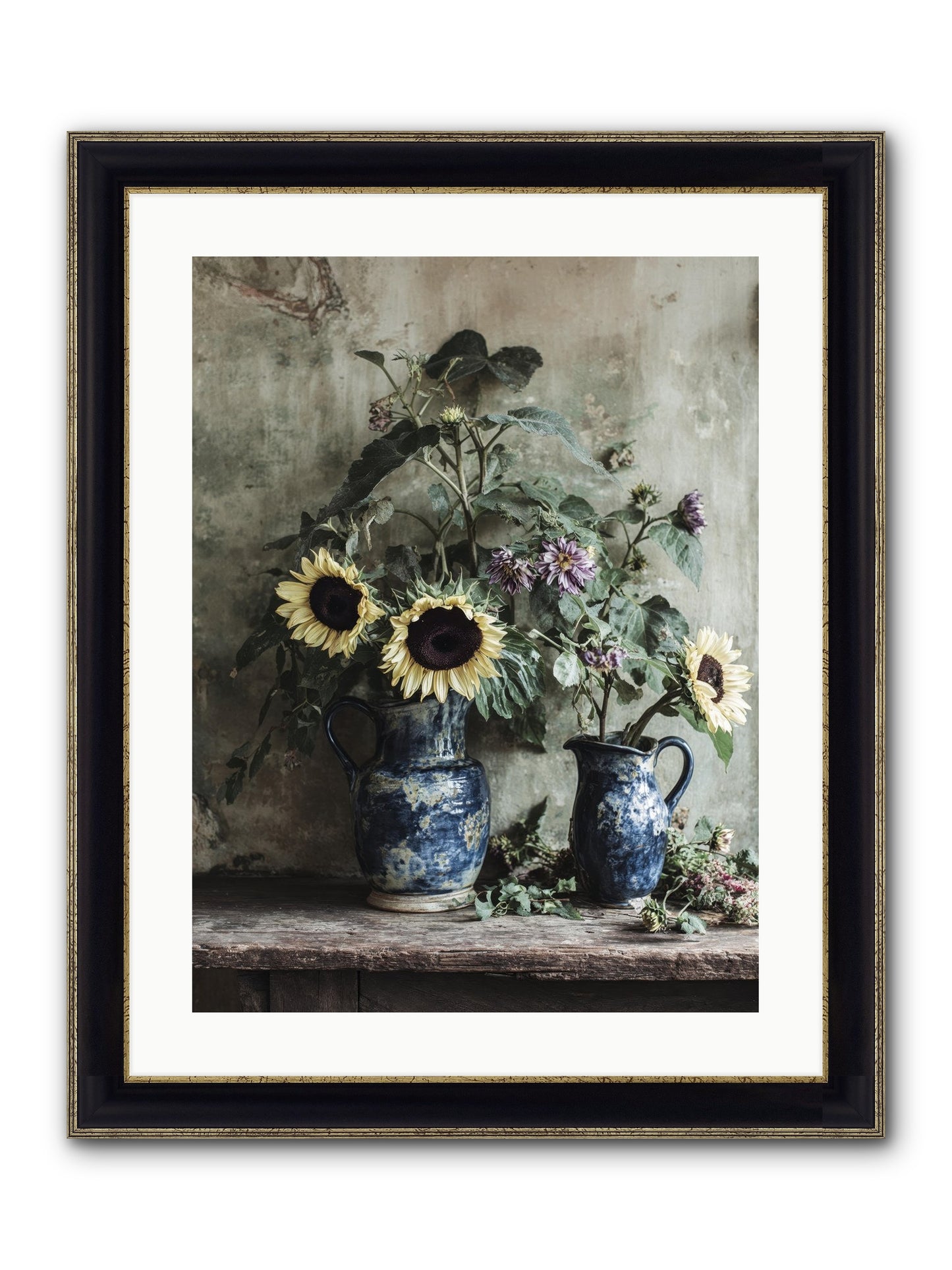 Beatrice Framed Print - Black & Gold 18x24