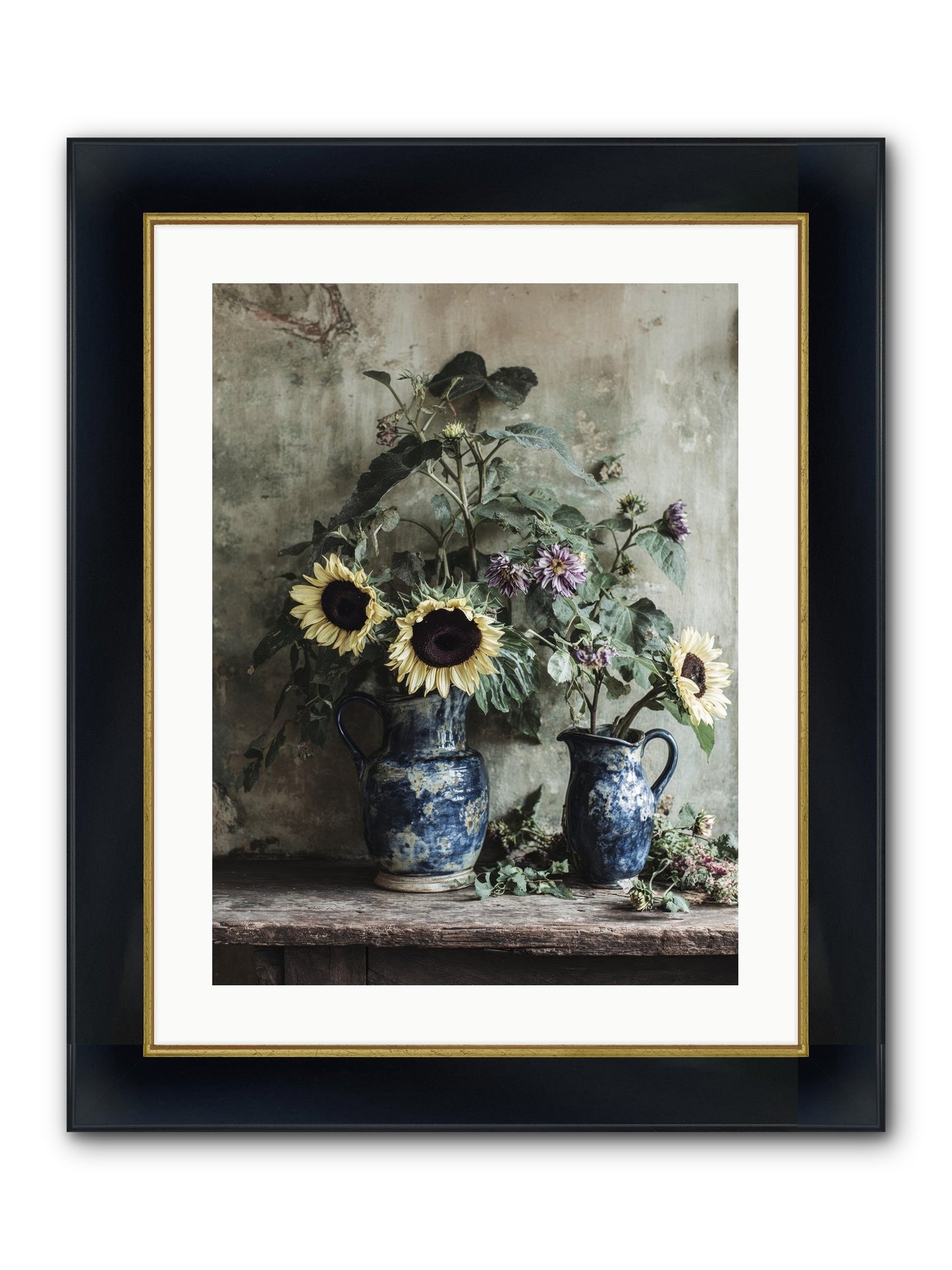 Beatrice Framed Print - Wide Black w/Gold 18x24