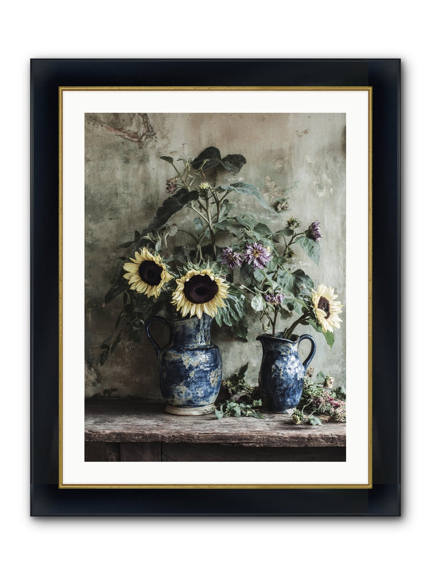 Beatrice Framed Print - Wide Black w/Gold 24x32