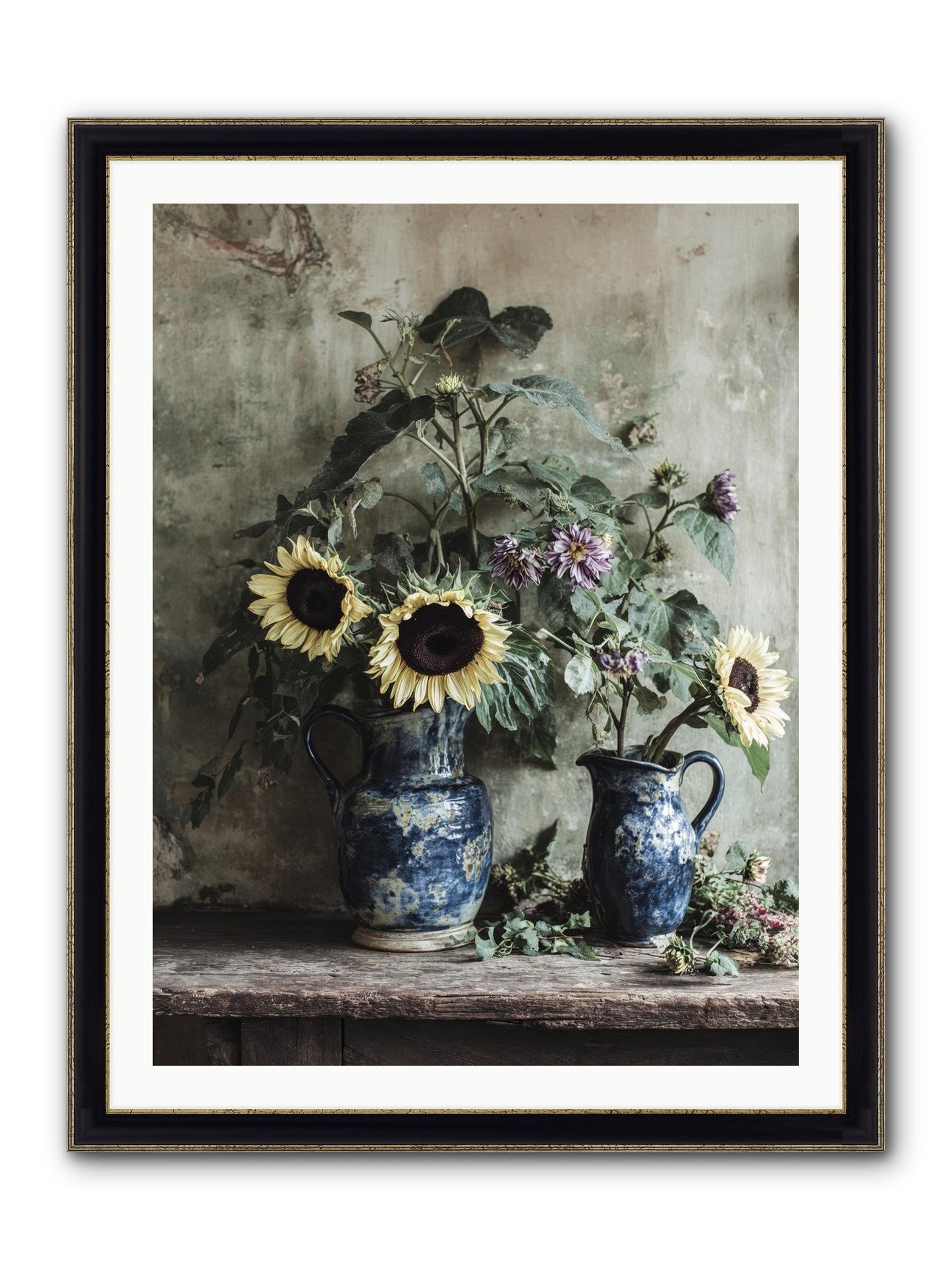 Beatrice Framed Print - Black & Gold 30x40
