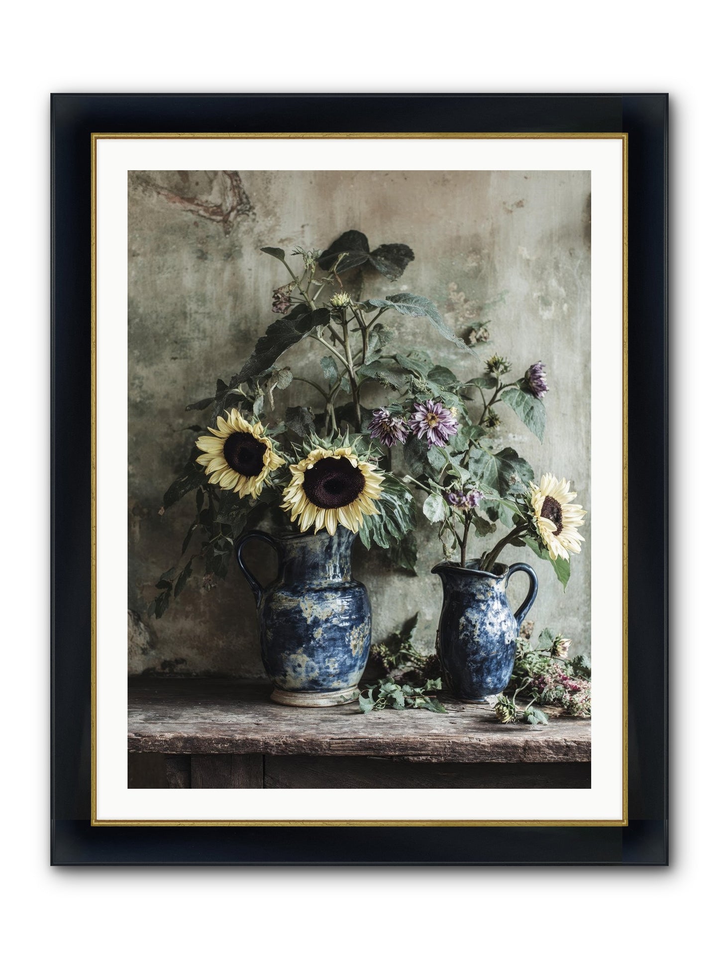 Beatrice Framed Print - Wide Black w/Gold 30x40