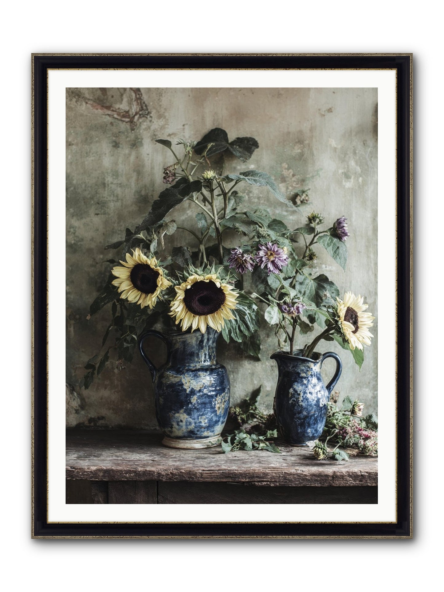 Beatrice Framed Print - Black & Gold 36x48