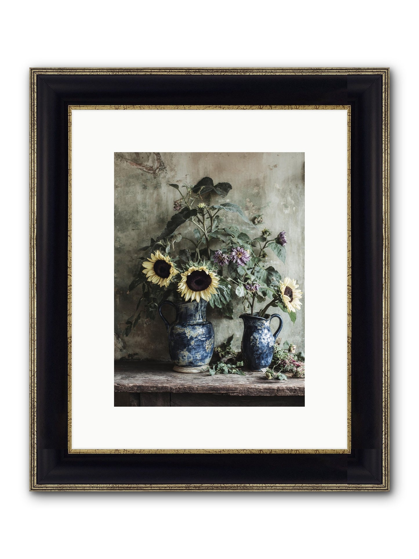 Beatrice Framed Print - Black & Gold 9x12