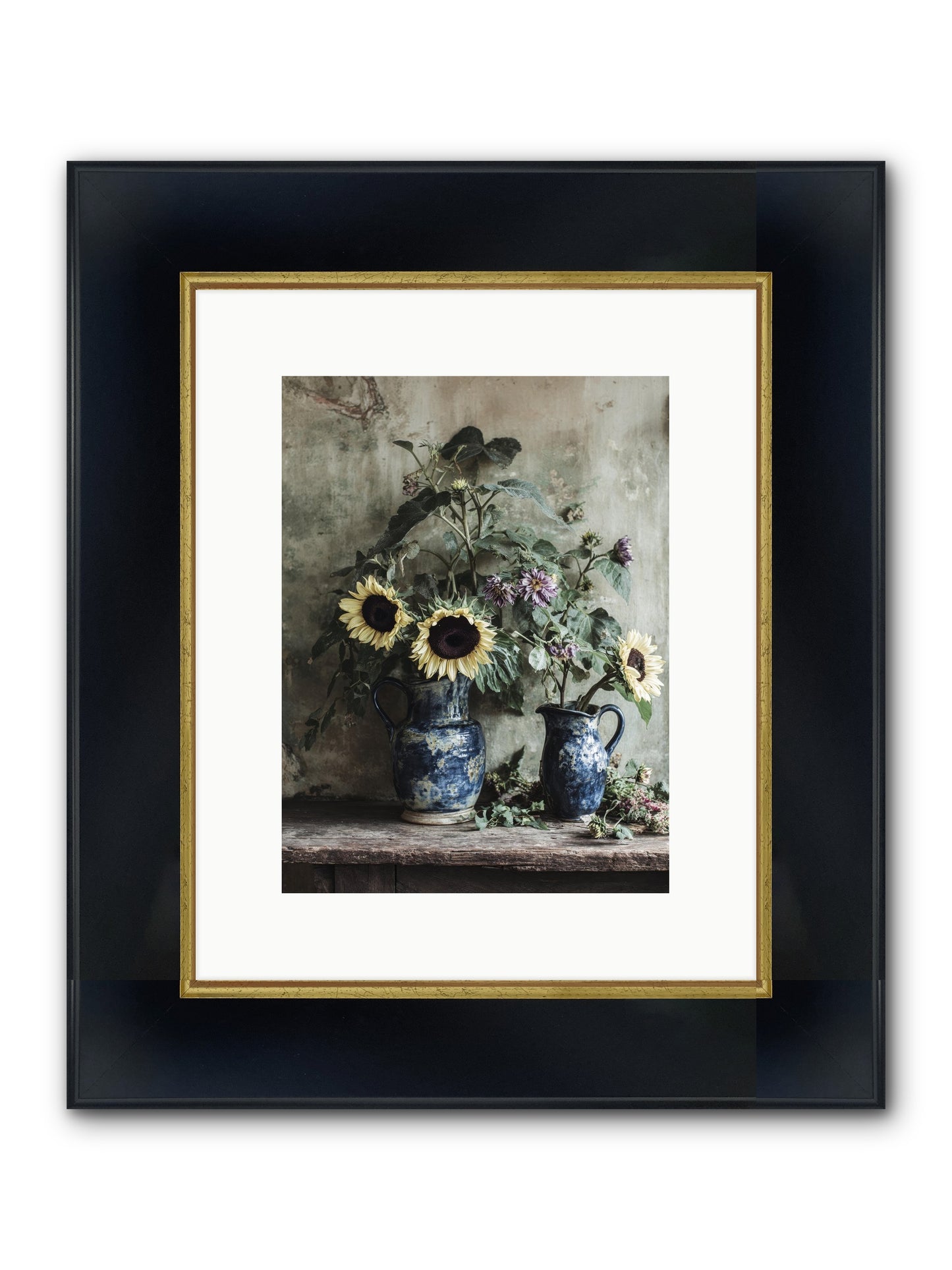 Beatrice Framed Print - Wide Black w/Gold 9x12