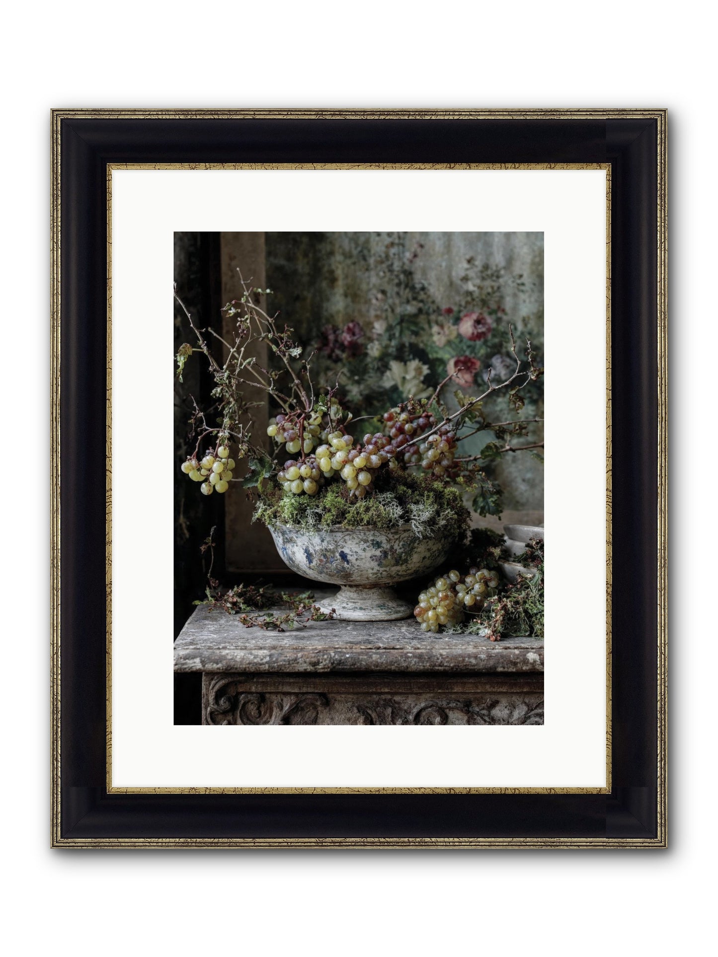 Beatrix Framed Print - Black & Gold 12x16