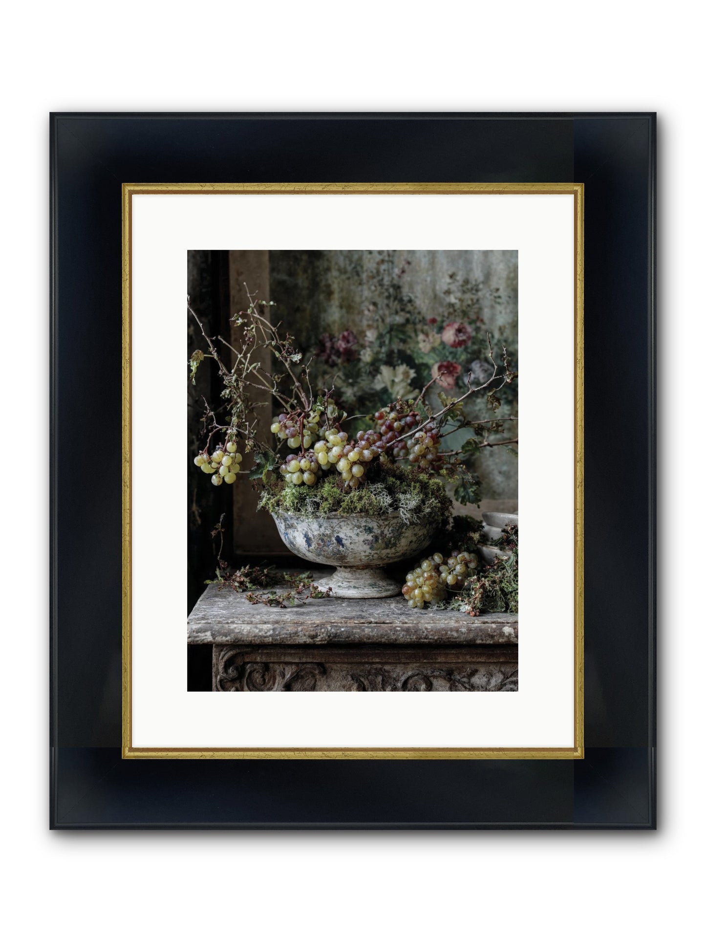 Beatrix Framed Print - Wide Black w/Gold 12x16
