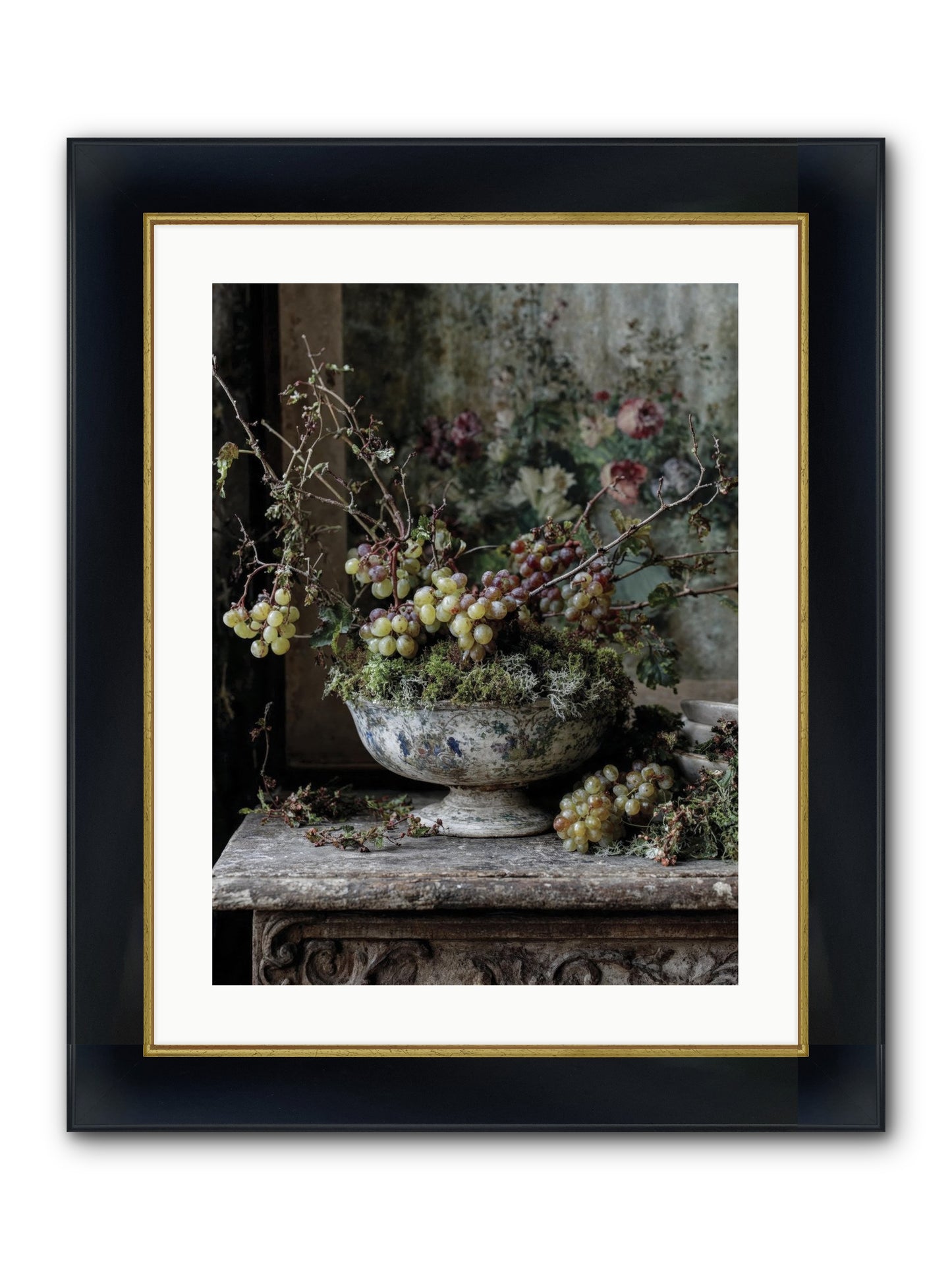 Beatrix Framed Print - Wide Black w/Gold 18x24