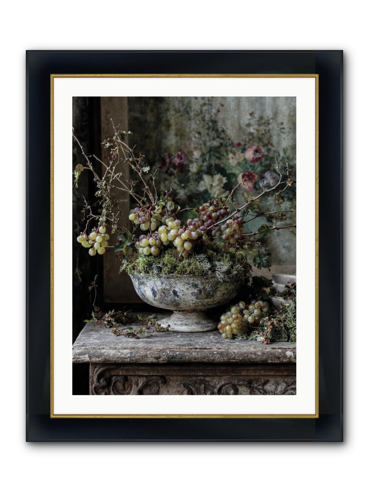 Beatrix Framed Print - Wide Black w/Gold 24x32