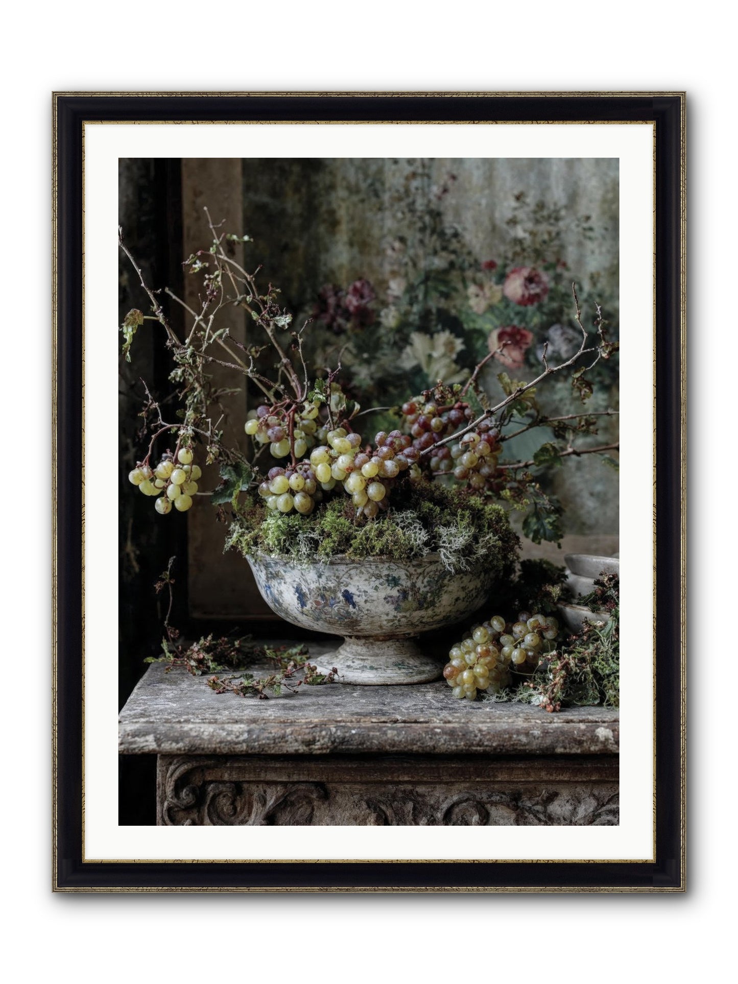 Beatrix Framed Print - Black & Gold 30x40