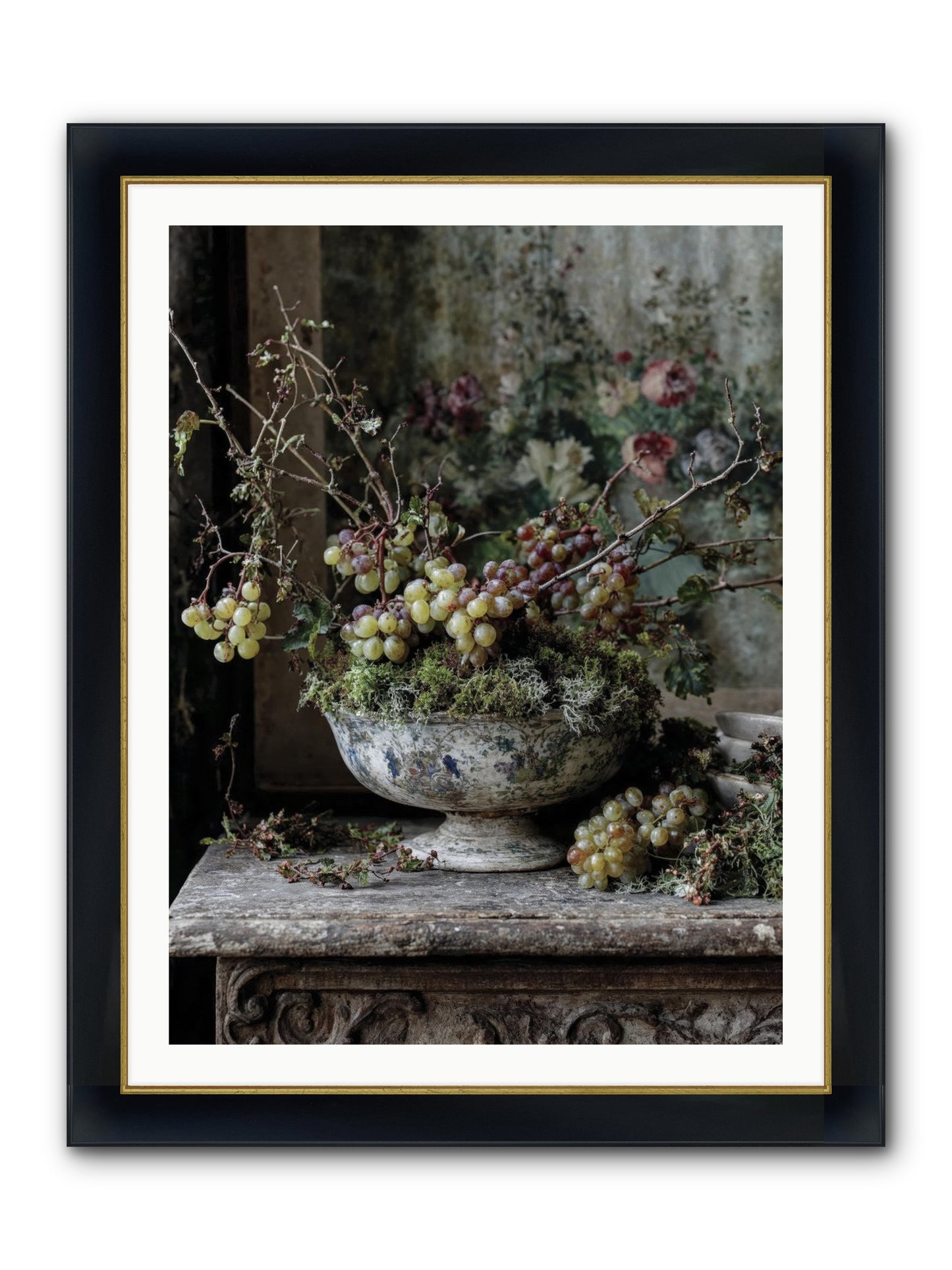Beatrix Framed Print - Wide Black w/Gold 30x40