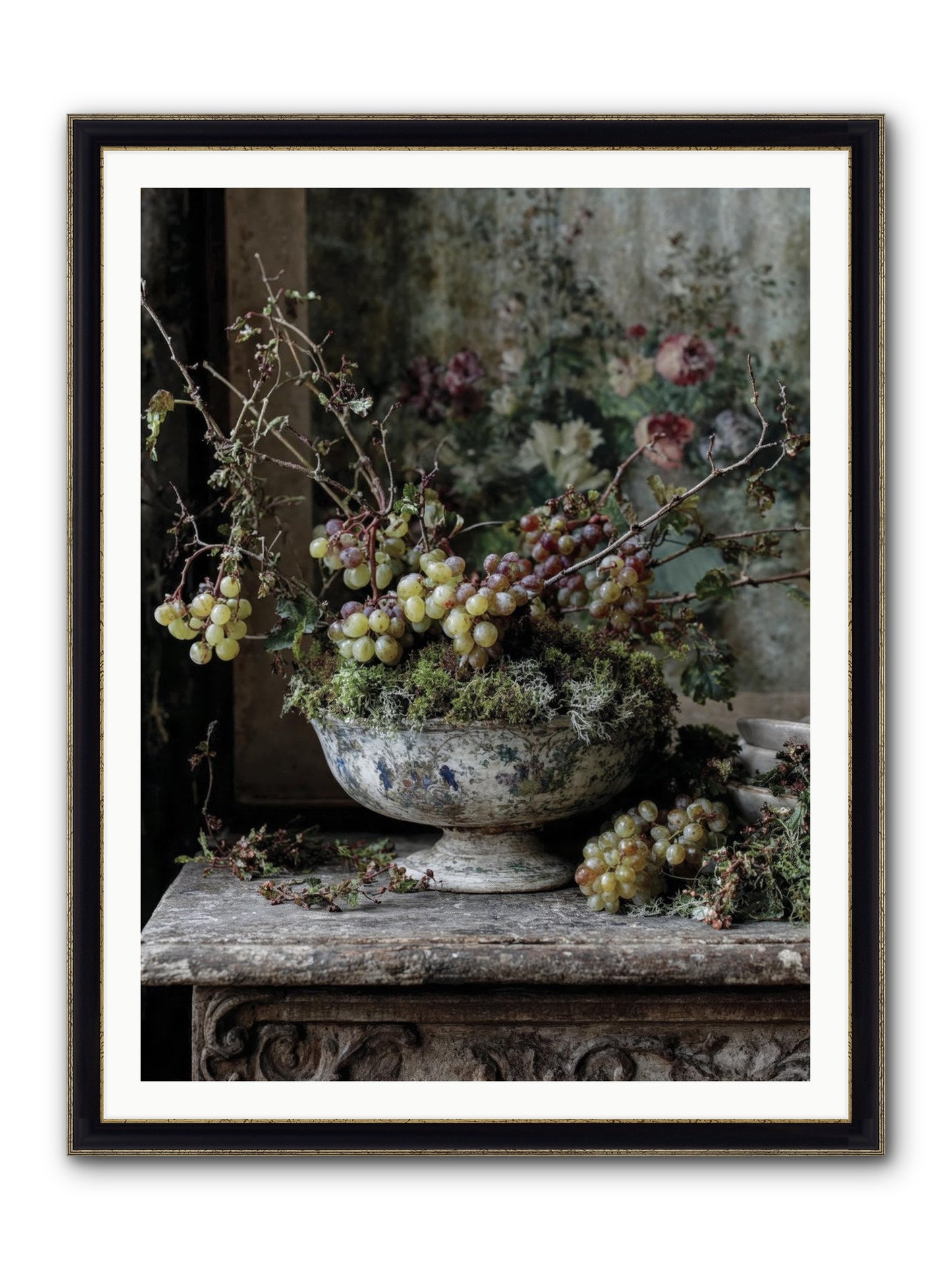 Beatrix Framed Print - Black & Gold 36x48